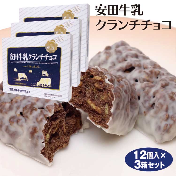 楽天市場 新潟 お土産 安田牛乳チョコクランチ 12個 3箱 新潟みやげ おみやげ ヤスダ クランチチョコ チョコレート 夢えちご 夢えちご