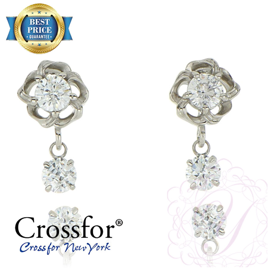 【即日出荷】ダンシングストーン ピアス NSE-004 sweet flowers CFCZ3.0mm 2pcs 「ホイップクリームのような可愛らしいフラワーモチーフ」クロスフォーニューヨーク 揺れる ダイヤ 人気デザインシリーズ CrossforNY 【送料込】【送料無料】 6,930円