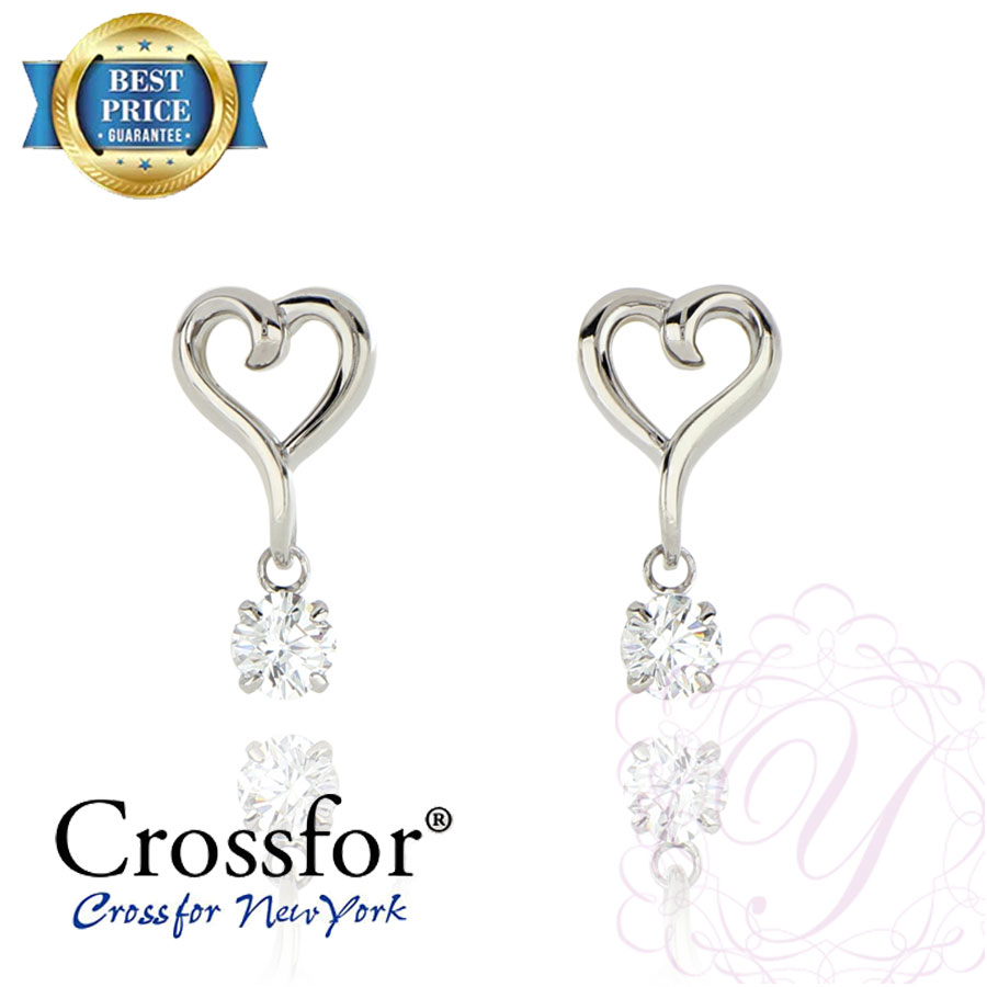 【即日出荷】ダンシングストーン ピアス NSE-005 two hearts CFCZ3.0mm 2pcs 「レディライクなデザイン」クロスフォーニューヨーク 揺れる ダイヤ 人気デザインシリーズ CrossforNY 【送料込】【送料無料】