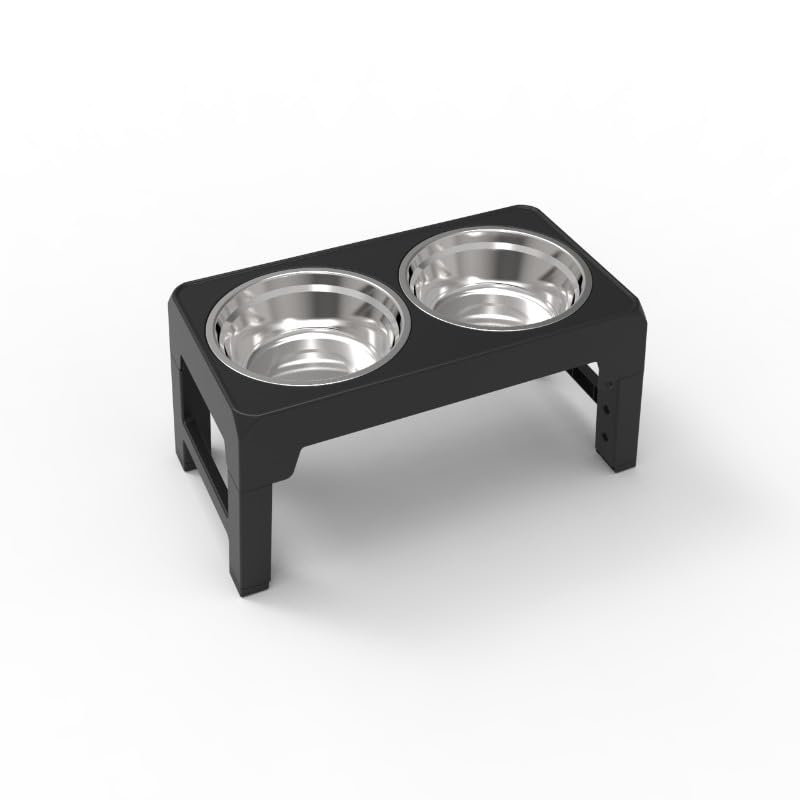 愛玩動物どんぶり鉢 ボンネットどんぶり鉢 犬 食器 水入れもの 台 お皿 4度合い 高さ調節する能力のある スローフィーダー付き添い人 精神的な統合不必要 早食べること押しとどめる ステンレス鋼製 上滑り打ち切り 照明ランプ付き添い人 折り畳み式 小中大型犬 (ステンレス鋼製,靉靆たる薄墨色)