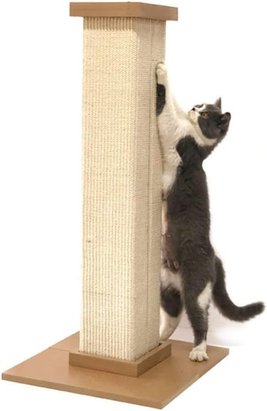 猫 爪研ぎ 麻 ポール キャットタワー 木製 突っ張り 猫 爪とぎ 大型 運動不足解消 頑丈耐久 お手入れ簡単 据え置き 高さ83|ゆめのマルシェ企画
