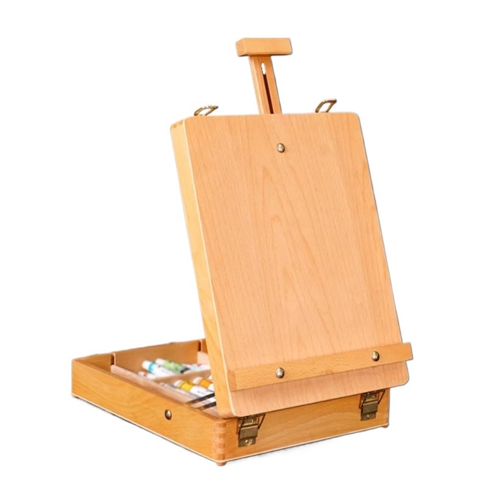 調節可能な卓上イーゼル収納ボックス ポータブル木製アーティストデスクトップ収納ケース 絵画イーゼルボックス 学生初心者アーティスト向け｜ゆめのマルシェ企画