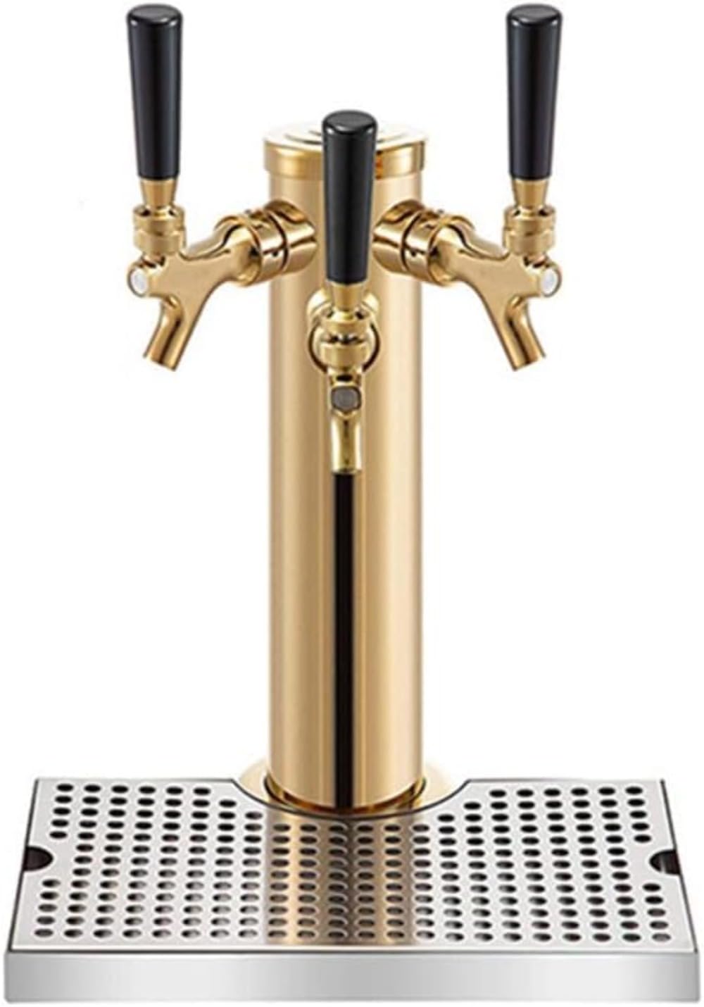生ビールサーヴァー 麦酒円柱 ステンレス鋼製生ビール円柱 お勤め用ディスペンサー 身寄り用生ビールサーヴァー 樽に繋ぎ合わせるして使えるビールタワータップディスペンサー 飲食店や身寄りで使い分かりやすい注ぎ分かりやすい生ビール機具 (3水道の栓,ゴールデン) その他-日用品雑貨・文房具・手芸