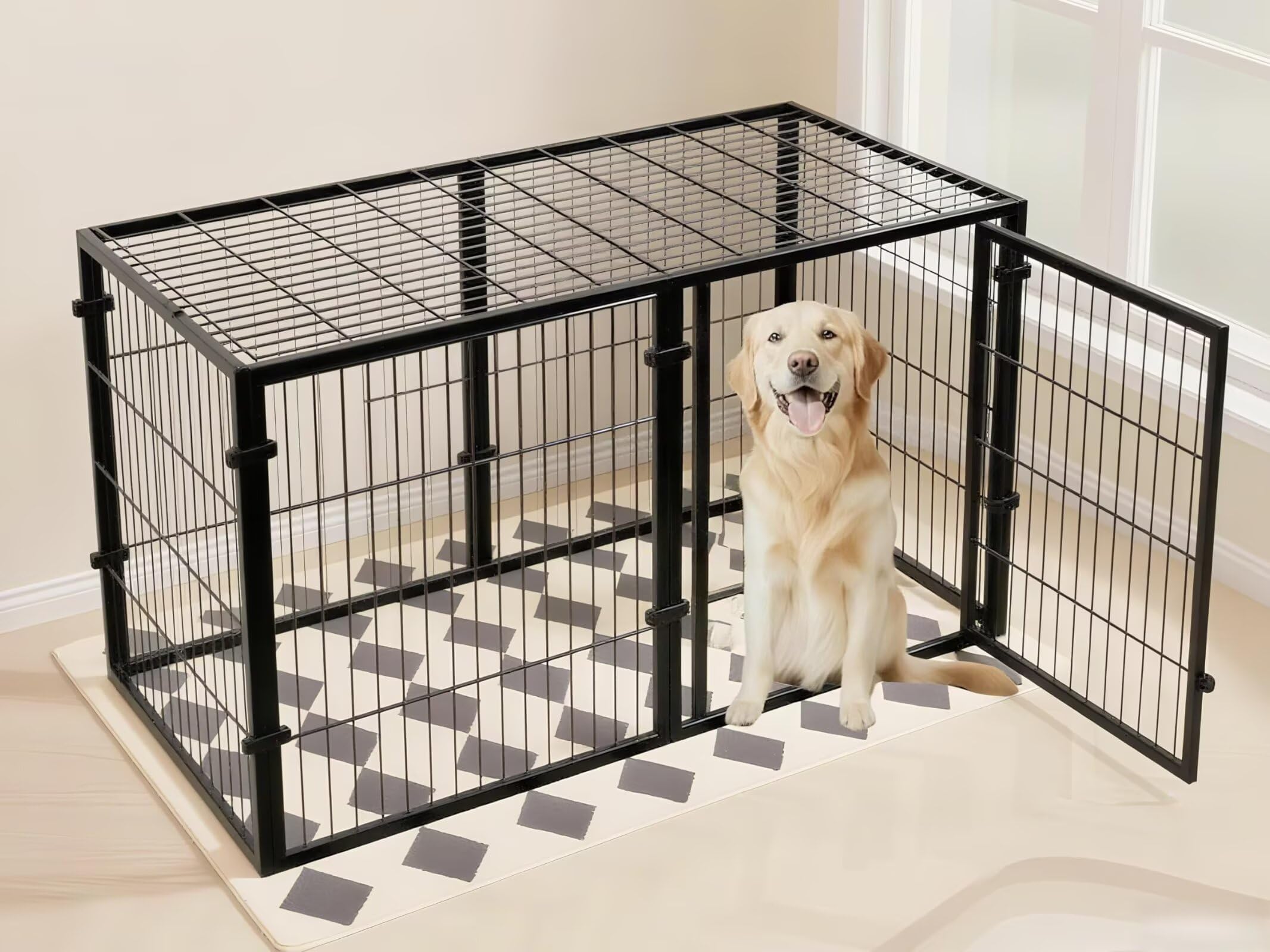 犬 ゲージ 愛玩動物駒寄せ 愛玩動物倶楽部 140長さx70幅x80.5高さ 糎 大屋根顔の表情 2つの部屋の入り口 ? ドッグサークル DIY レイアウト親しさ 逃げ失せる押しとどめる 精神的な統合飾り気の無い 小型犬 中型犬 大型犬 室内外兼用  き(黒いこと)