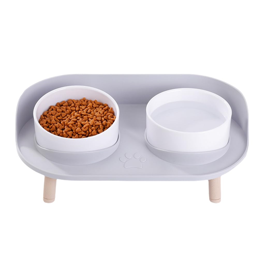 愛玩動物用 食器台 ダブルどんぶり鉢 猫 犬 ボンネットどんぶり鉢 飲みどんぶり鉢 頸椎に愛想のいい 食べこぼし押しとどめる 倒れにくい お取りつくろう飾り気の無い ともし火薄墨色