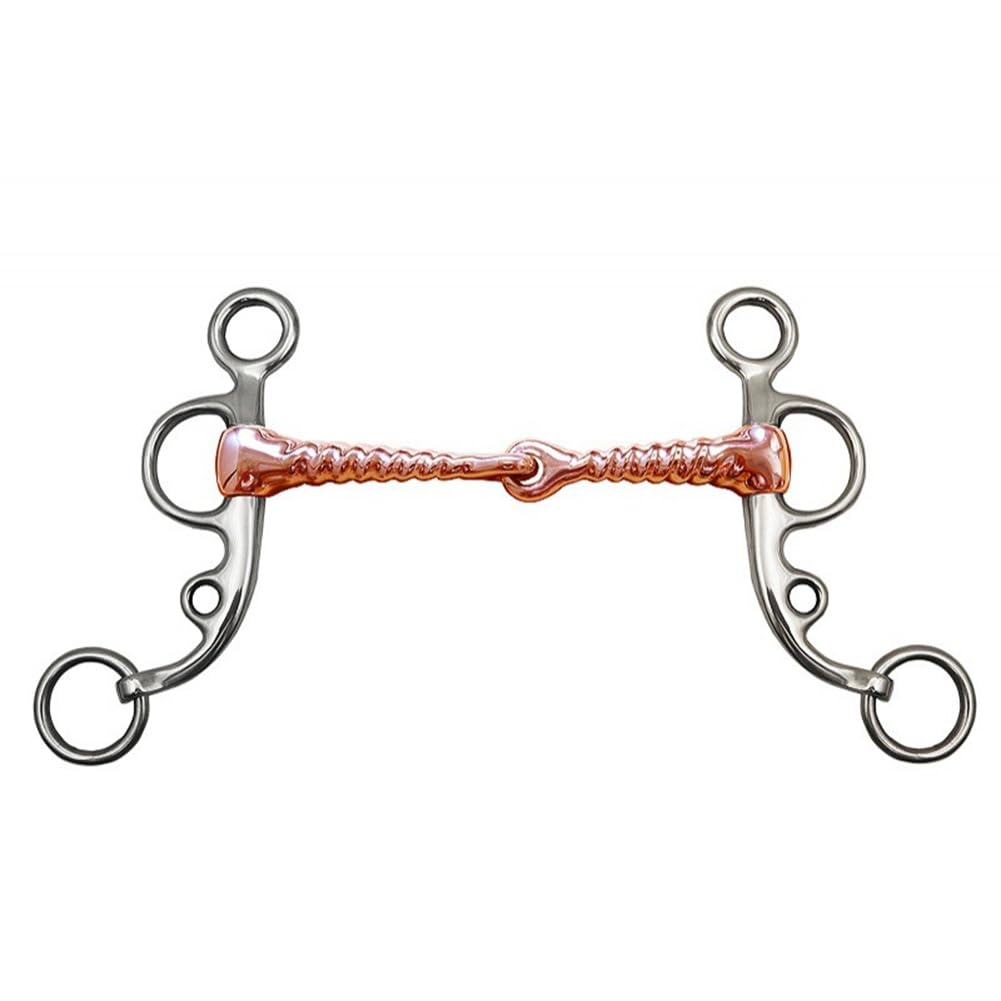 馬具 ビット ハミ ステンレス 銅 合金 スナッフル 2リング 捻じれ加工 乗馬用品 馬術 トレーニング用 道具 乗馬用具｜ゆめのマルシェ企画