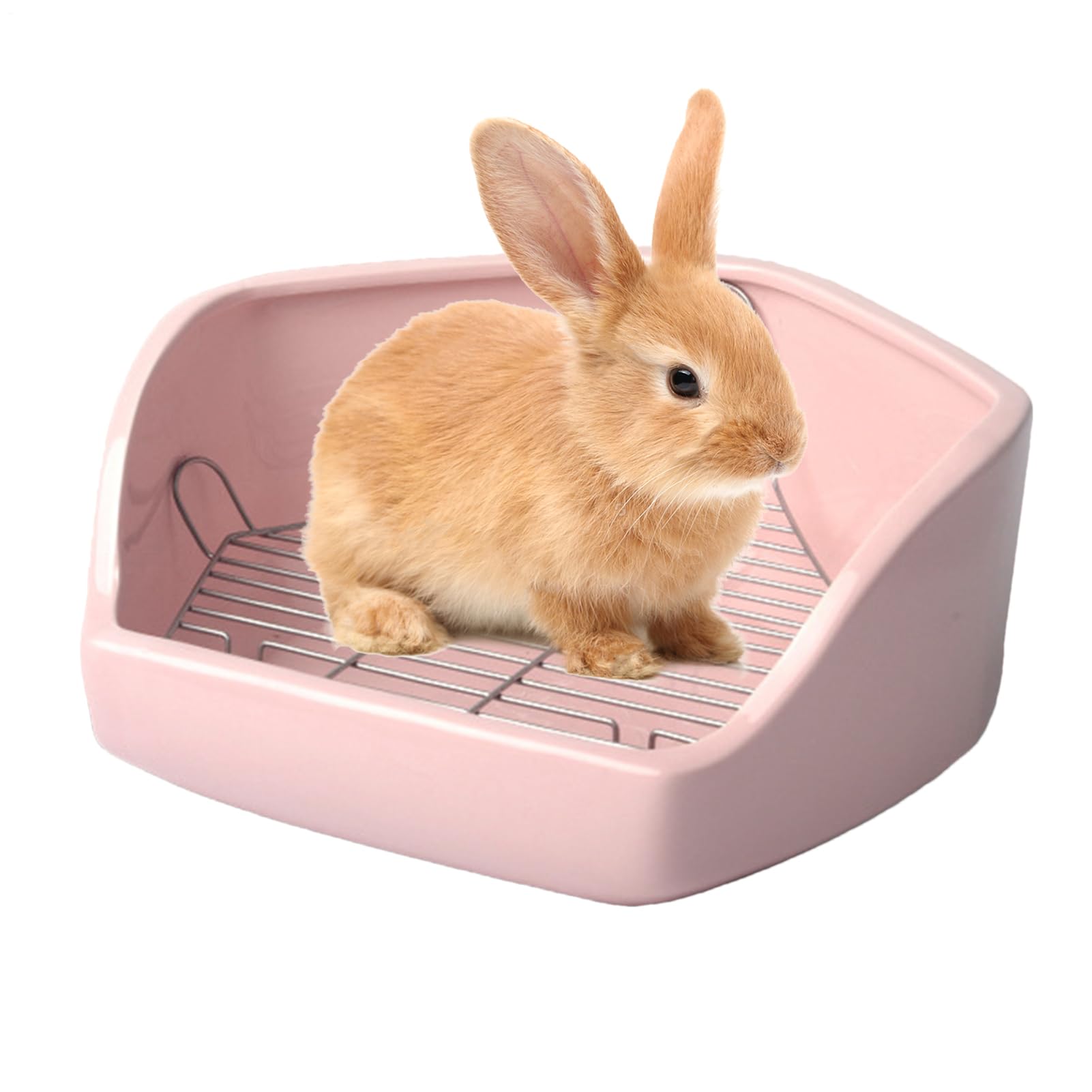 小動物用トイレ ウサギ 三角形 コーナーパン 取り外し可能 メッシュ スノコ付き チンチラ モルモット フェレット ペット用品 屋内 衛生 清? 飼育 ケージ用 トレーニング 掃除しやすい 省スペース|ゆめのマルシェ企画