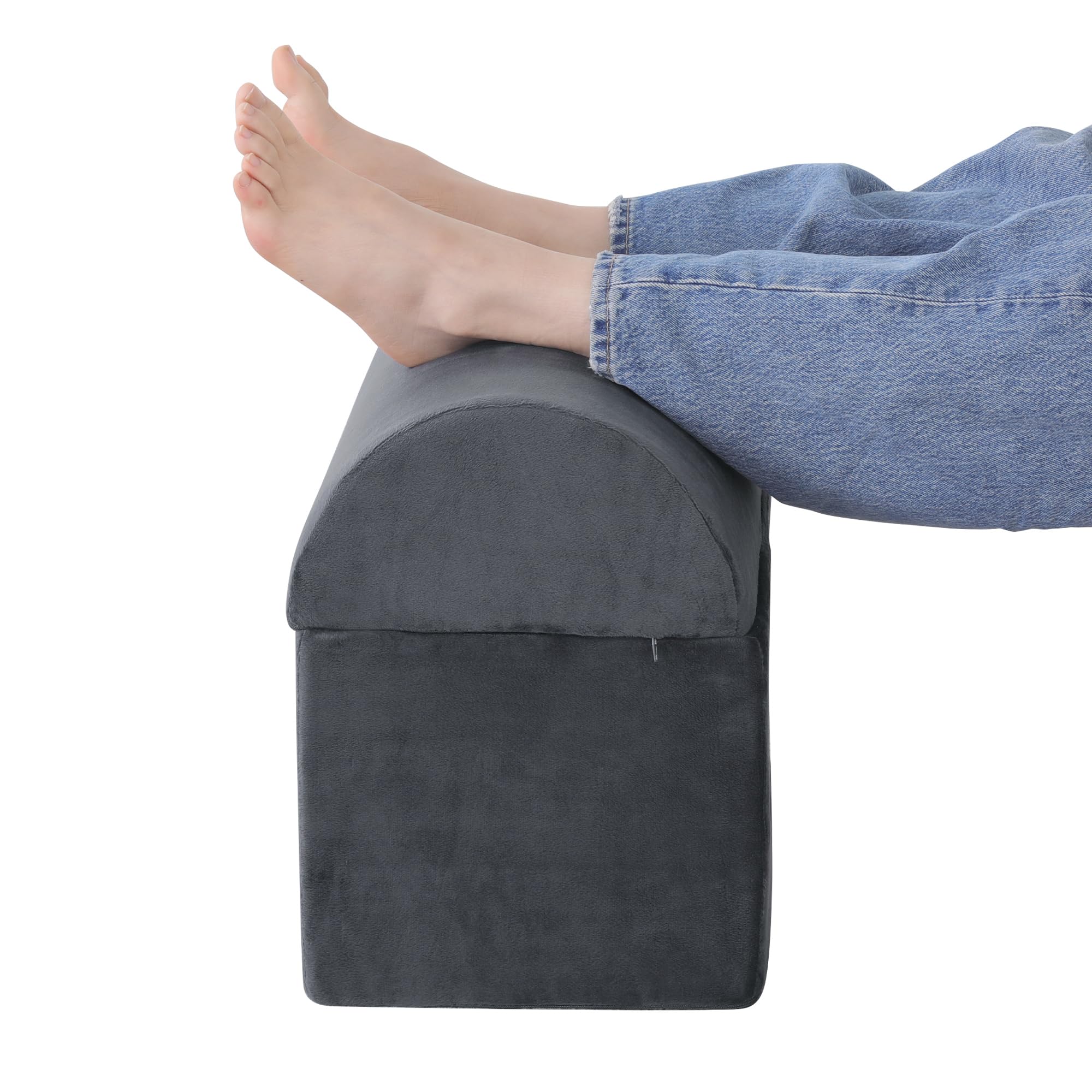 事務机下 フットレスト 足置き台 高さ合わせる能力のある 2WAY 万物の霊長科学技術 エルゴノミクス 足枕 座布団 気疲れ楽にする テレ細工物 事務室 事務机細工物 痛いところ 足台 薄墨色