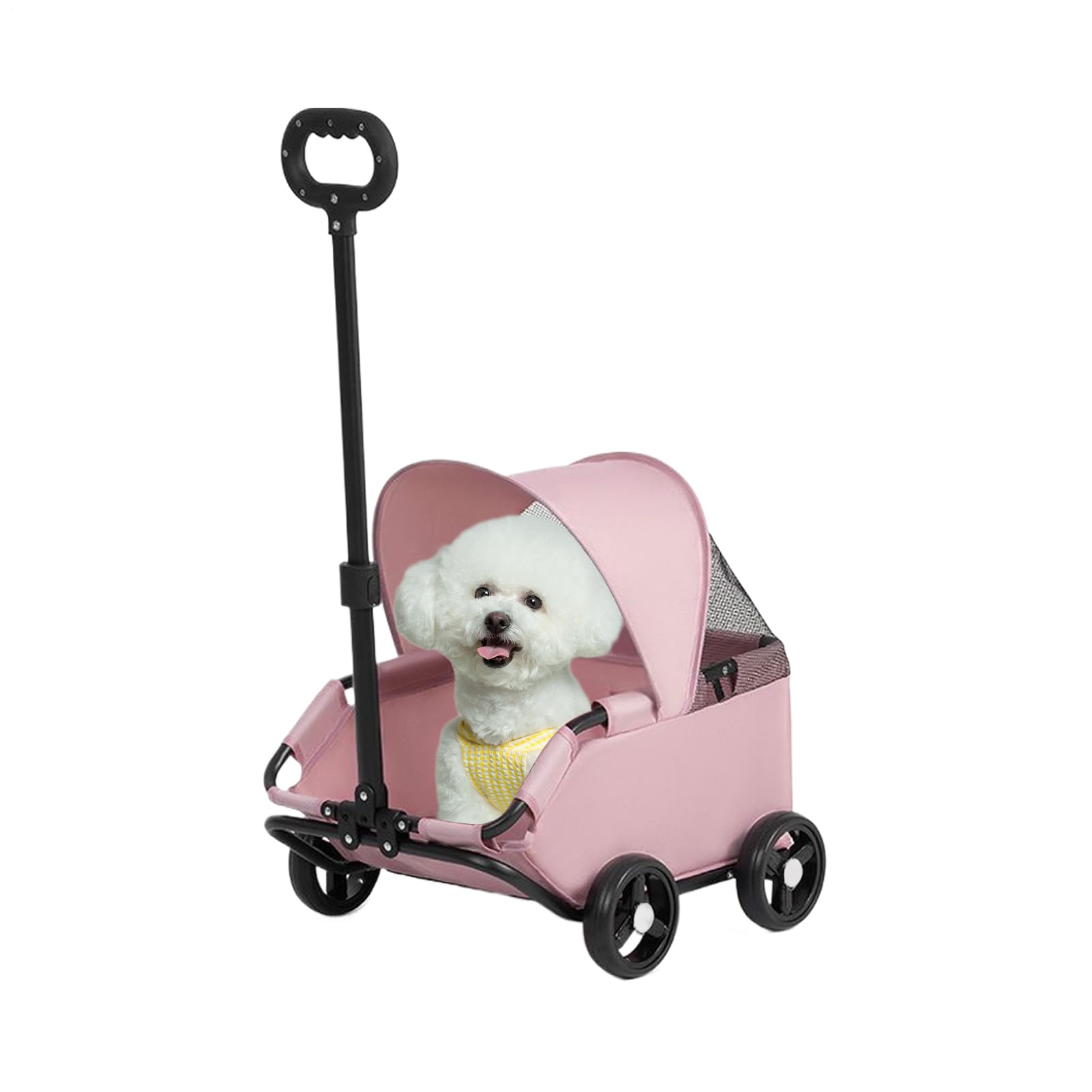愛玩動物手押し車 小型犬 犬 猫 手押し車 ペットバギー 360度回転させる 折りたたみ 通気性 飛び出し押しとどめる 納める衣嚢付き添い人 軽さ おほっつき歩く お出かけ 旅する 通院 持ちはこび手押し車 愛玩動物備品 サクラ色