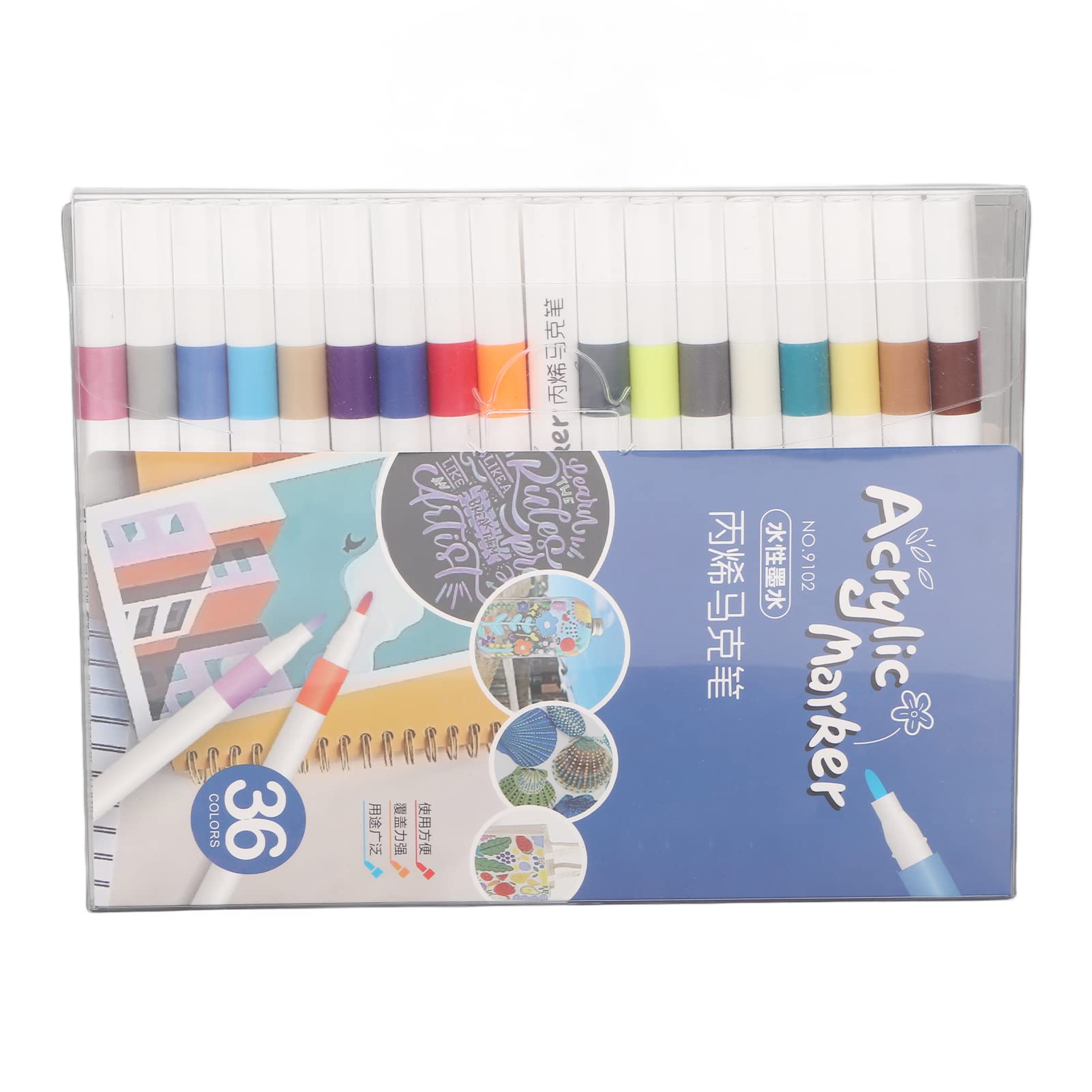 アクリル樹脂目じるし 36色書き割り アクリルペイントペン 水溶性 書き込み 目じるし書き込み さし絵目じるし 工芸目じるし 材木 石 硝子 布 帆布 小品文 仕立て上げる DIY 手芸 お絵書き 落書き えの具 芸術 大静電容量