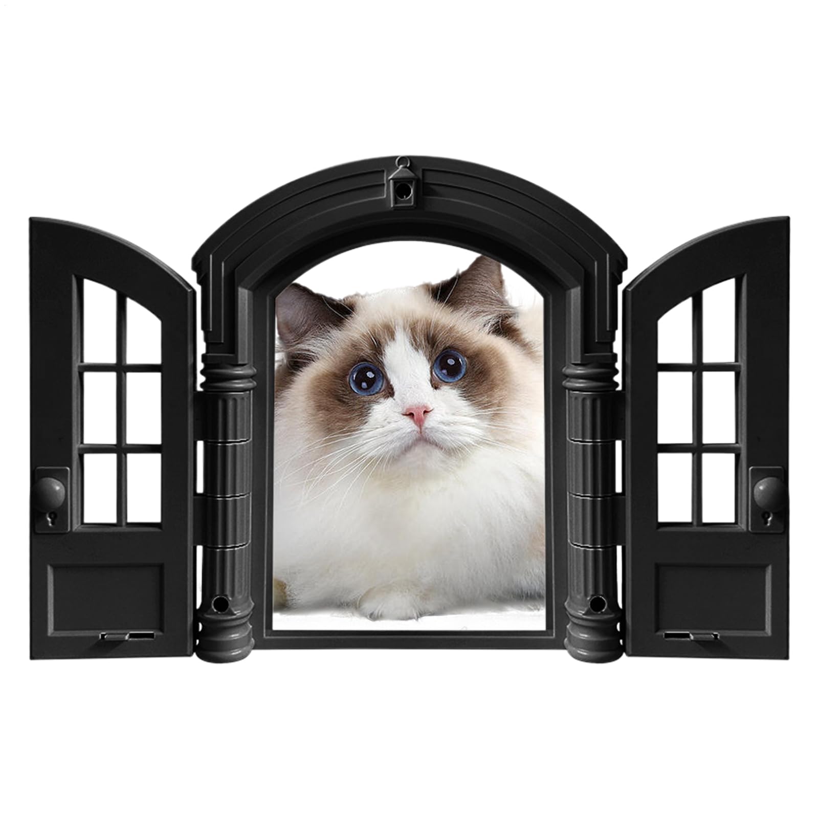猫用部屋の入り口 愛玩動物用入り口・入口 室内用 部屋の入り口 愛玩動物部屋の入り口 フレンチ部屋の入り口風 観音開き 両開き 今めかしい 雑貨 室内装飾 キャットドア 取り付き飾り気のない 猫用論理ゲート 寝部屋 リビング 壁 備え付ける