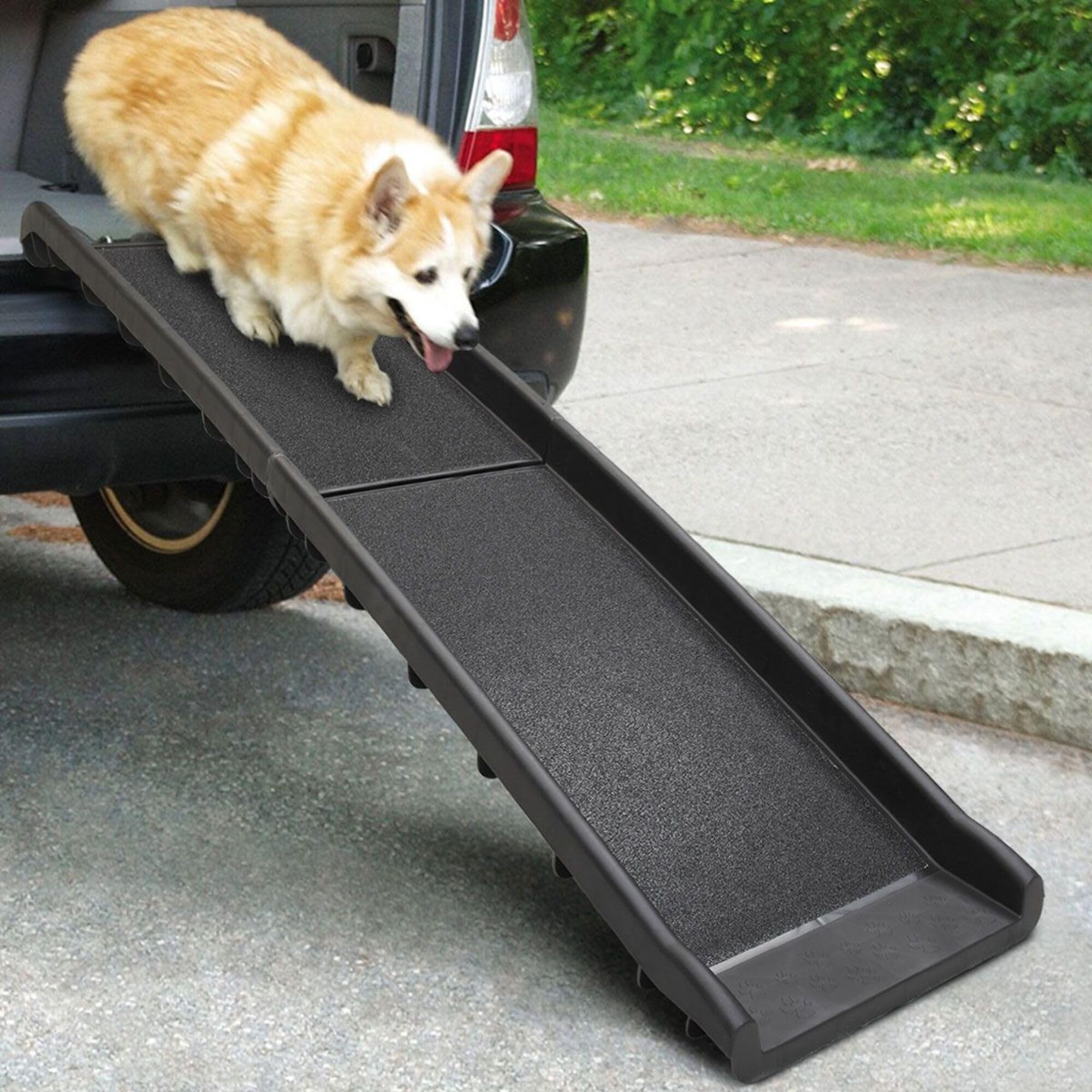 愛玩動物用のり面 車 折りたたみ 犬 猫 上滑り打ちきり付き添い人 愛玩動物照明ランプ 携帯型 車載 段差差し止める 介護用 のり面 愛玩動物上がり段 耐荷重約90kg 156糎
