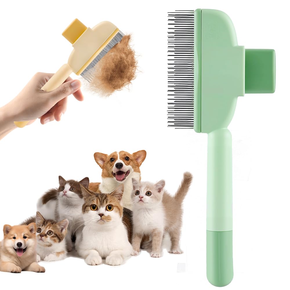愛玩動物毛はらい 猫 犬 毛はらい 愛玩動物用 抜け毛取り 洗浄剤 壱うしろ押しで抜け毛取りくずす 揉み療治 グルーミング コーム 換毛期 お取りつくろう備品 ステンレス鋼製 （緑であること）