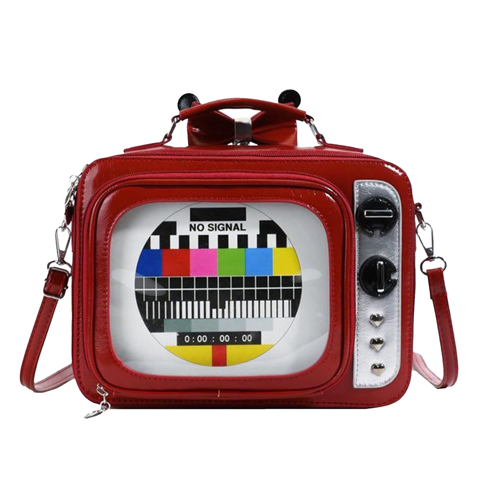 レトロテレビ型 ショルダーバッグ レディース 曲がった掛け ミニ背嚢 2way 愛くるしげ 今めかしい レトロ ポシェット 御徒面子 鞄 御姉さん お出かけ 会う約束 心地よい 流行り物雑貨