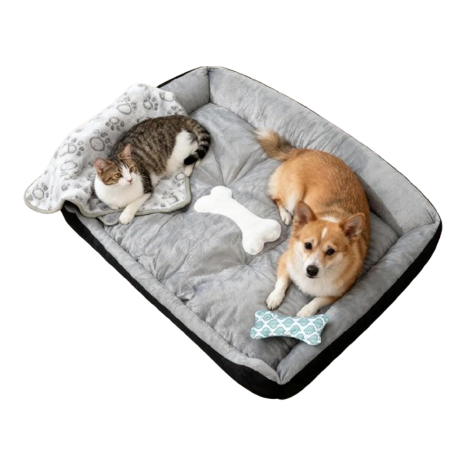 愛玩動物臥榻 犬 猫 愛玩動物用 臥榻 パステル色の ふわふわ 洗える 座布団 ブランケット付き添い人 上滑り打ちきり付き添い人 オール時節 愛玩動物長椅子 中型犬 小型犬用 室内用 寝床 愛玩動物設備