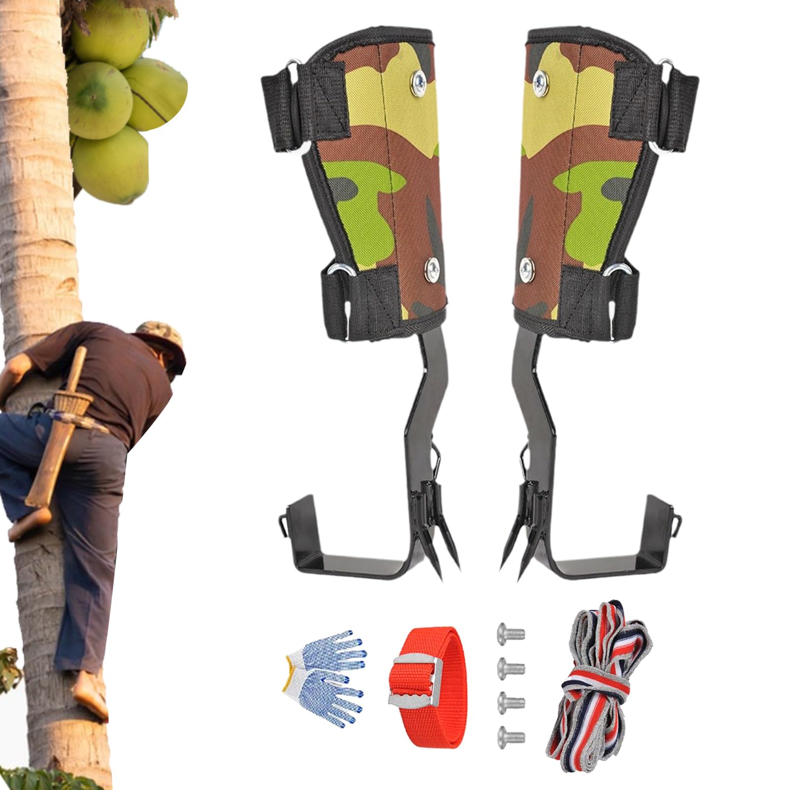 木上り勾配器 クライミングスパイク 山登り物の具 高枝上り勾配 物の具 枝打ち 伐採 あずま屋 切り下げる 園芸 農作業 上滑り打ち切り 合わせる能力のある 三尺帯付き添い人 高さ進め方 安全性のある帯 備え付ける アーボリスト アウトドア 擬装柄
