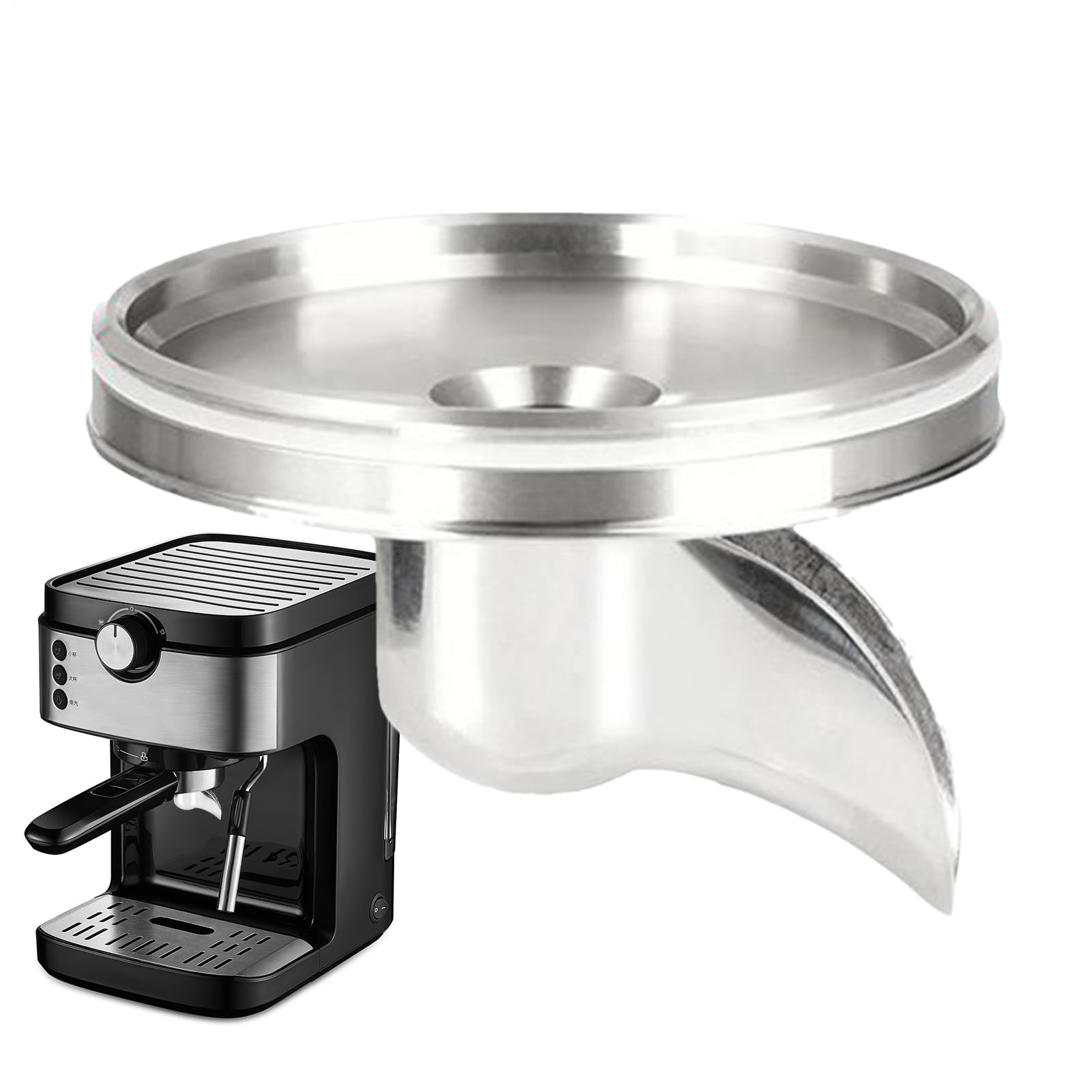 エスプレッソ器械用 ポルタフィルタースパウト 珈琲手持ち部分用 抽き出し御引き回し 54粍 取り替えっこアダプタ ステンレス鋼製 取り替えっこ部分品 切り換える用 DIY エスプレッソ抽き出し物の具 身寄り用 御勤め用