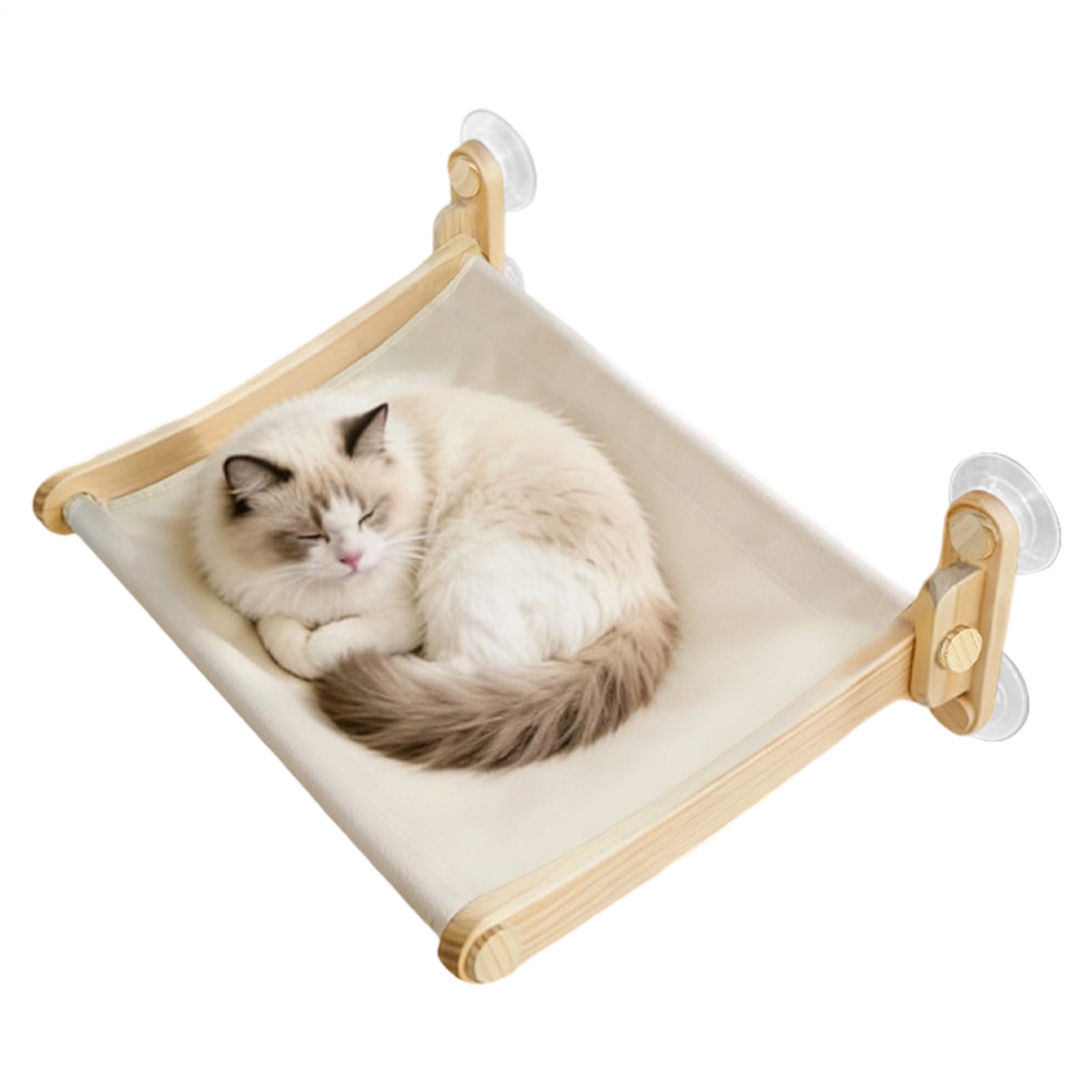 猫用 窓用ハンモック 吸盤式 臥榻 窓貼り後ばらい 愛玩動物用臥榻 キャットハンモック 木製一こま 600Dオックスフォード布 耐荷重15kg 室内用 途切らせる所 日光浴 お睡眠時間 猫備品