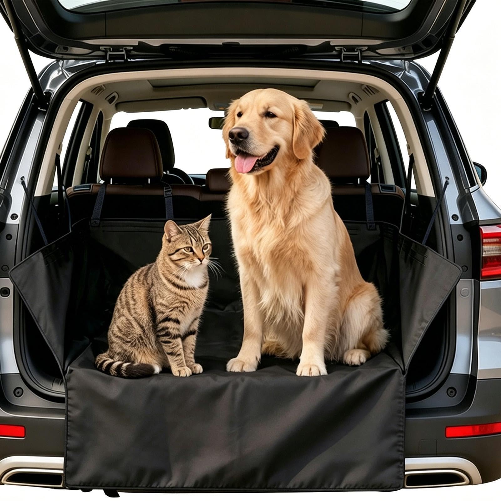 愛玩動物用運転腰かけ 車用 ブート引っ敷き カーゴライナー ラゲッジルーム用 雨合羽 上滑り打ち切り 犬 猫 伏せ籠引っ敷き ラゲッジカバー SUV ミニバン相応う 汚れた状態押しとどめる 耐久性 アウトドア 旅する 愛玩動物備品