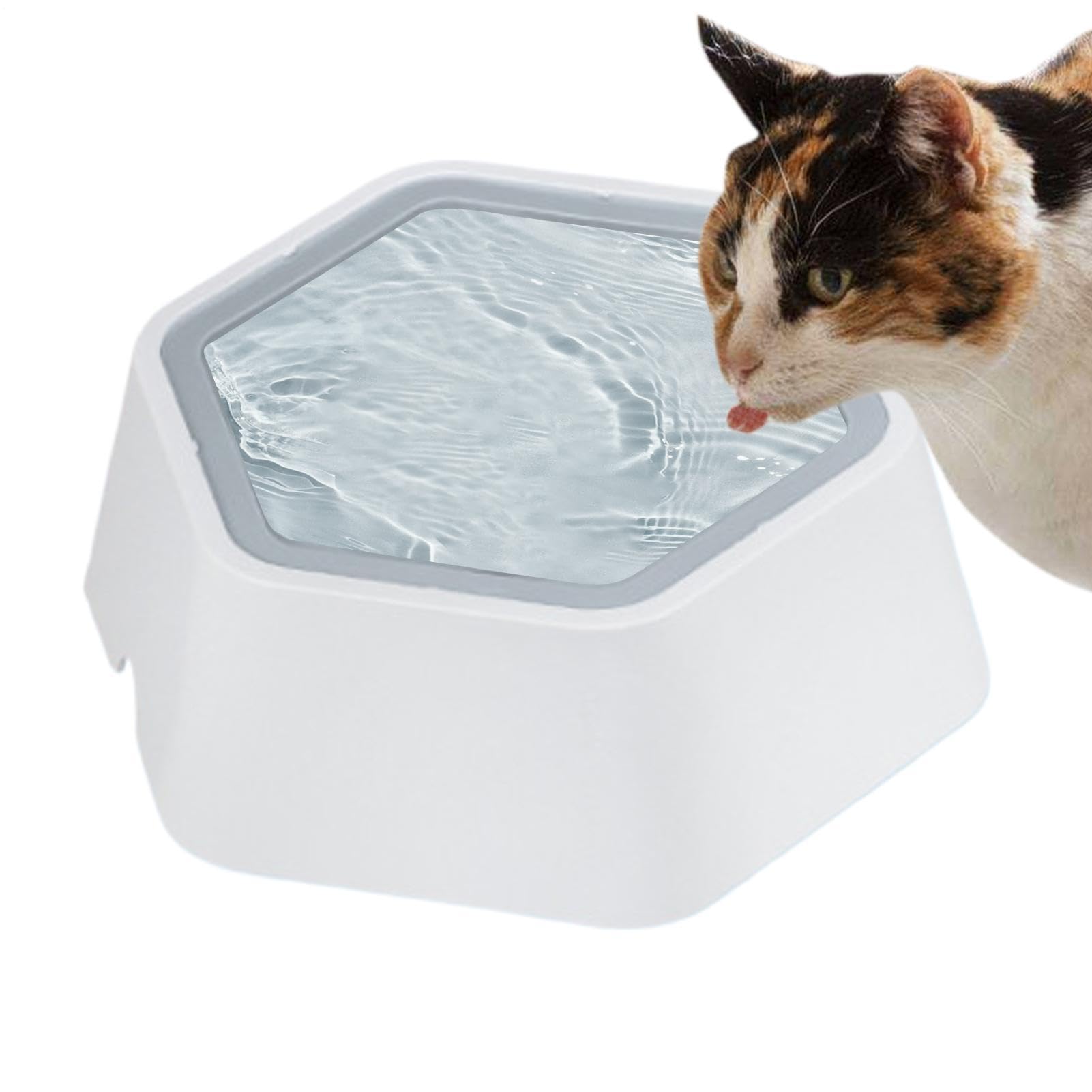 愛玩動物用水器 犬 猫 お水ディッシュ 愛玩動物どんぶり鉢 水呑み器 フローティング御盆 飲み分かりやすい 飛散押しとどめる 大電気容量 今めかしい 六角形 分かりやすい 愛玩動物備品