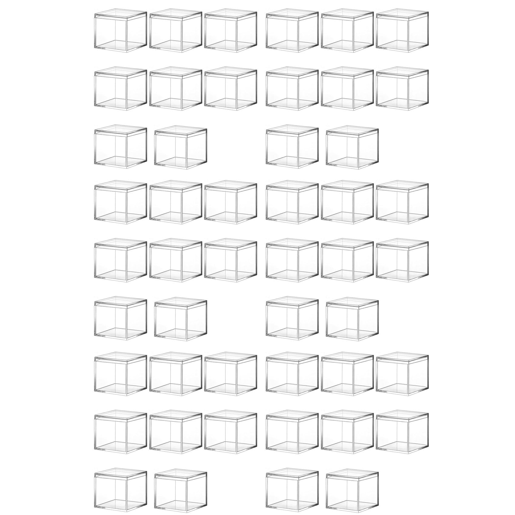 アクリル樹脂容れもの 小入れもの 澄み切った 納めるボックス席 48個書き割り 上蓋付き添い人 四角四面 ミニ容れもの 寄せあわせ容れもの 部分品納める 付属物容れもの 2.2in せつ然たるボックス席