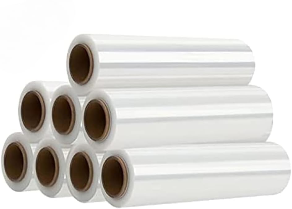 ストレッチフィルム 梱包用 8巻セット 幅500mm 厚さ15ミクロン 荷崩れ防止 包装フィルム 透明 伸縮性 自己粘着 荷造り 引越し 梱包資材｜ゆめのマルシェ企画
