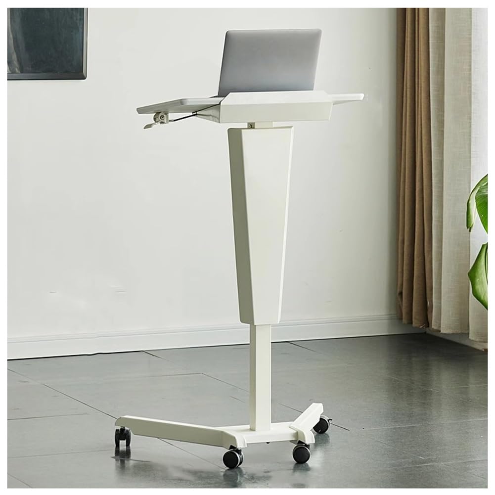 昇降式 スタンディングデスク 街頭演説台 キャスター付き添い人 サイドテーブル 幅58珊 マイコン台 紐解く台 表示台 今めかしい 白いこと パソコン事務机 論じ合う会 話し合い 演習 事務室 読みもの台 介護用速見表