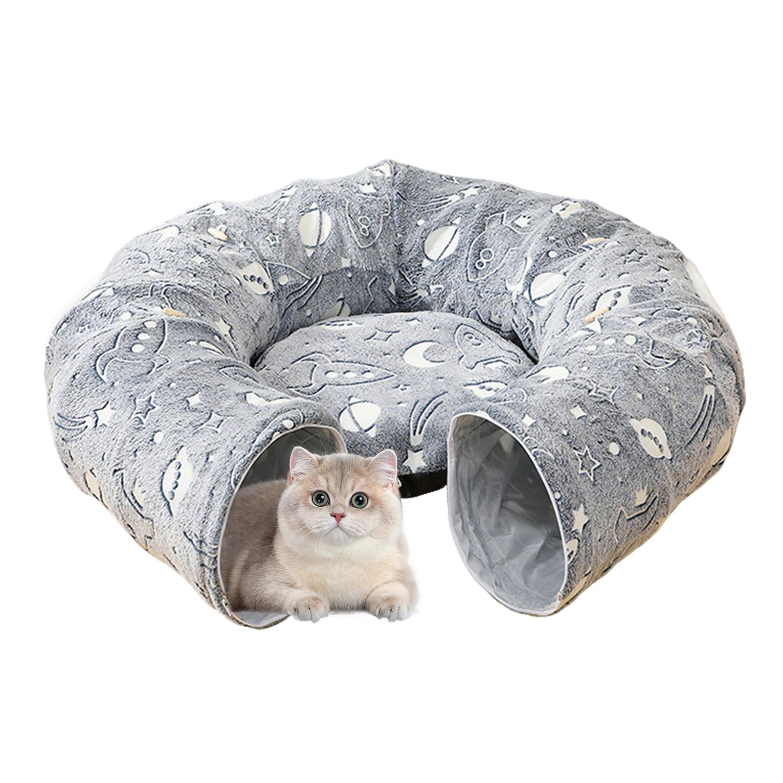 猫用 水平坑臥榻 ドーナツ型 愛玩動物臥榻 猫 愛玩動物 水平坑 遊び道具 蓄光 今めかしい 洗える 折りたたみ ホンブルグ帽 パステル色の 駆け込み寺 棲み家 座布団 寝床 プレイグランド 室内用 全ての存在柄