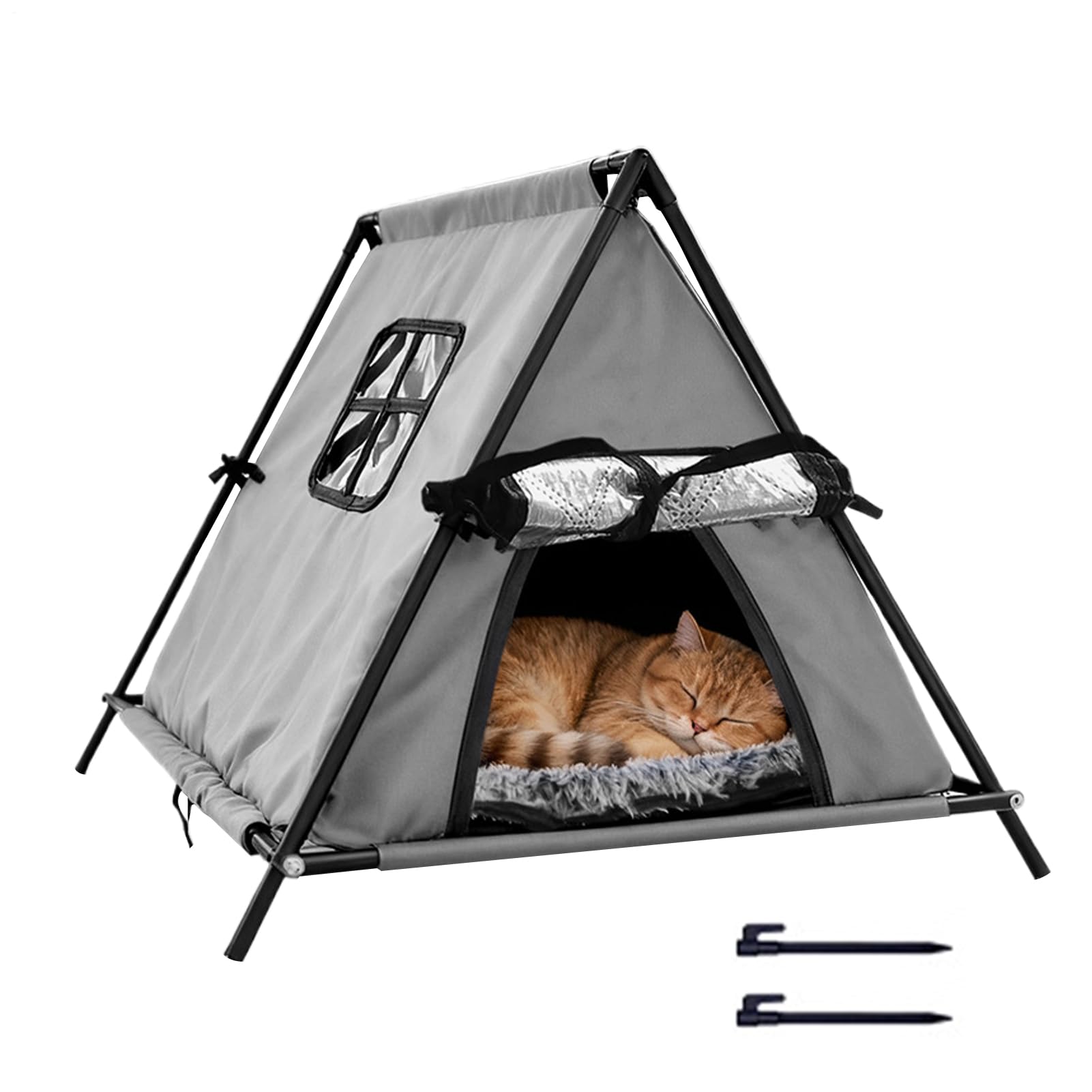猫用円蓋 室外 愛玩動物棲み家 キャットハウス 折りたたみ 飾り気の無い円蓋 犬用 遮熱 防雨 庭 縁側 通年用 精神的な統合飾り気の無い 猫掘ったて小屋 小型犬 愛玩動物保護施設