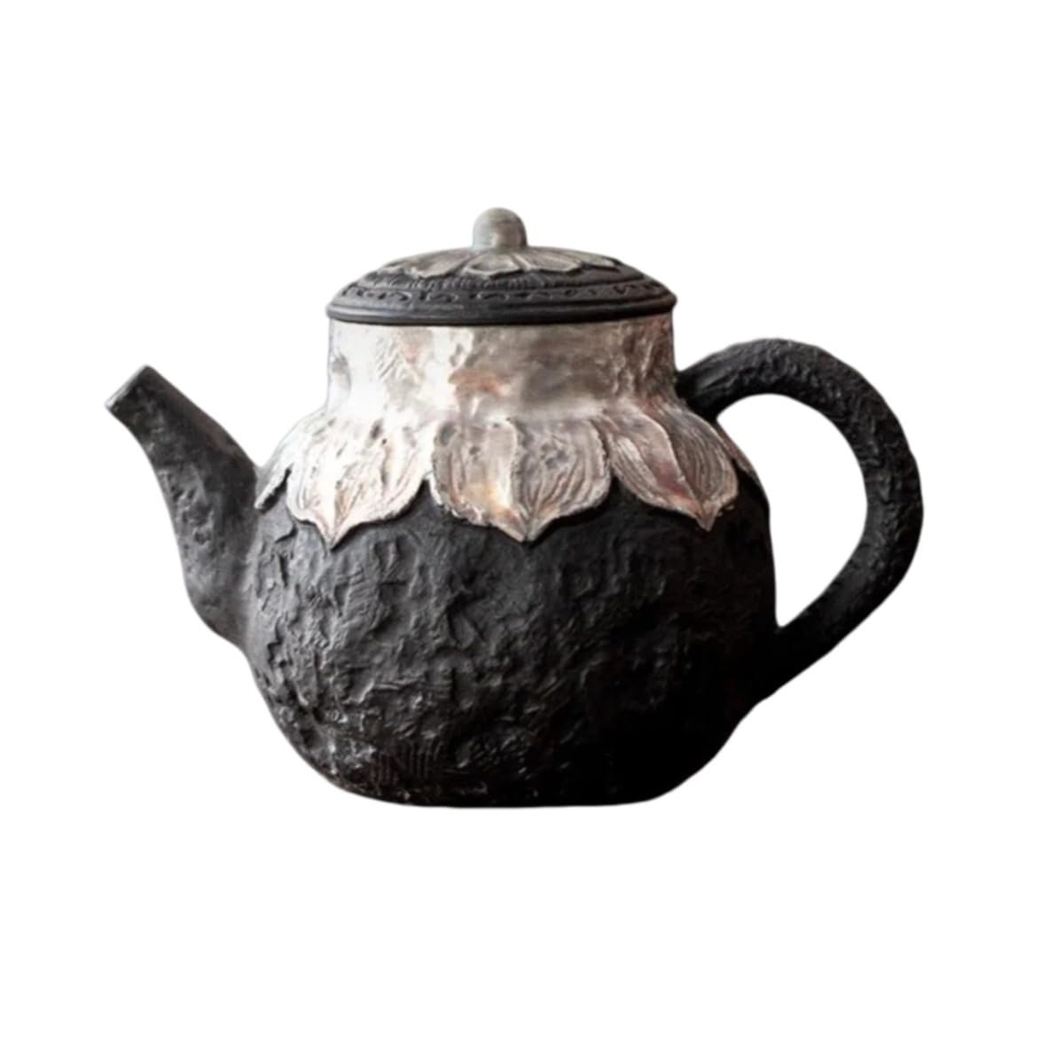 銀彩 蓮の花 ティーポット 茶器 急須 瀬戸もの 紅茶お召しもの 茶道具 中国茶 功夫茶 湯呑み 今めかしい 差し上げ物 差し上げ物 和今めかしい 茶葉 どんぶり鉢穴水漉し付き添い人 約130ml