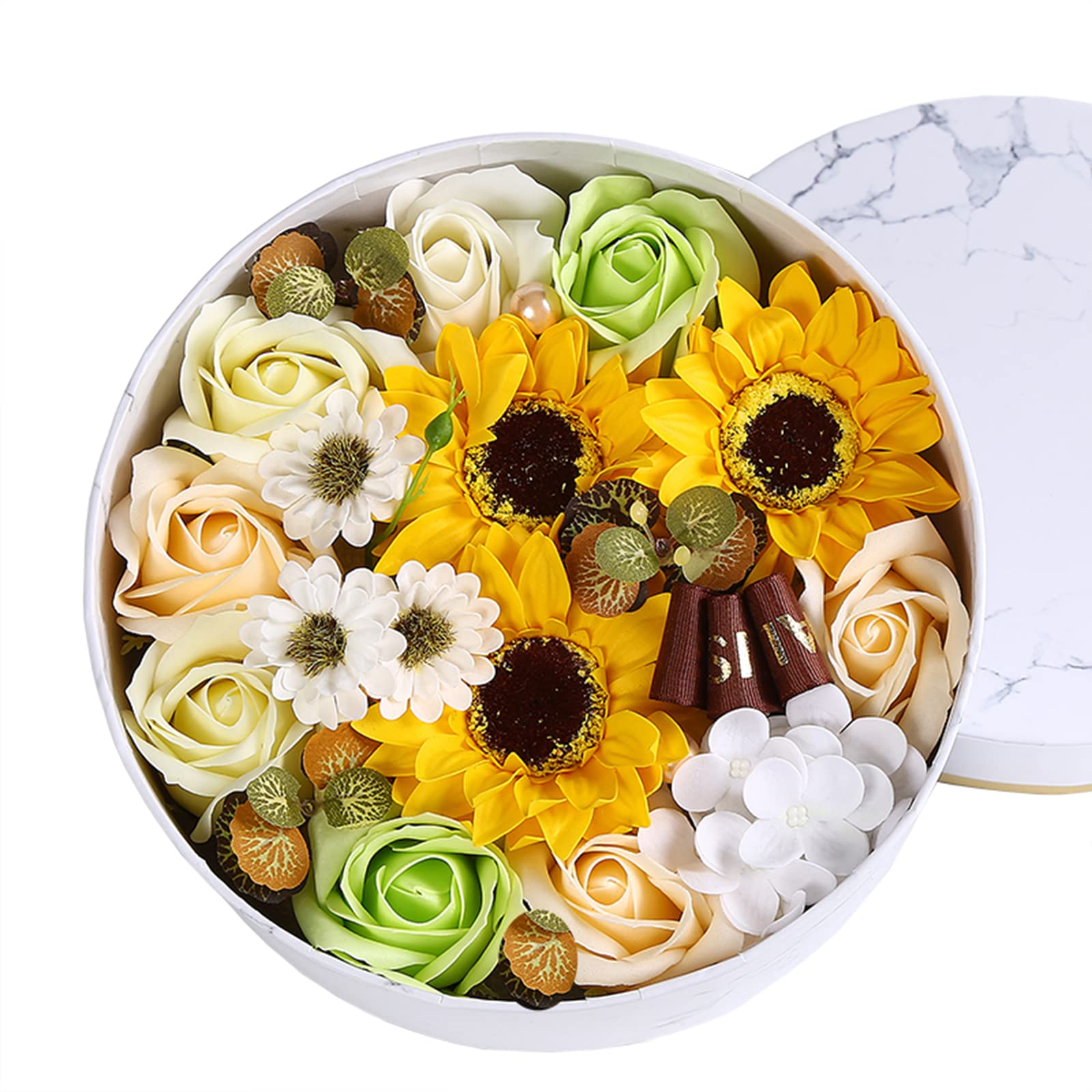 御花石けん 差し上げ物ボックス席 石けん御花 ひまわり 薔薇 胸花 申し合わせ 差し上げ物 差し上げ物 生まれ落ちる日 一緒になる祝する日 母の日 クリスマス 告げ知らせる会 退位祝賀会 祝賀会 室内装飾 雑貨 芳ばしさ剤