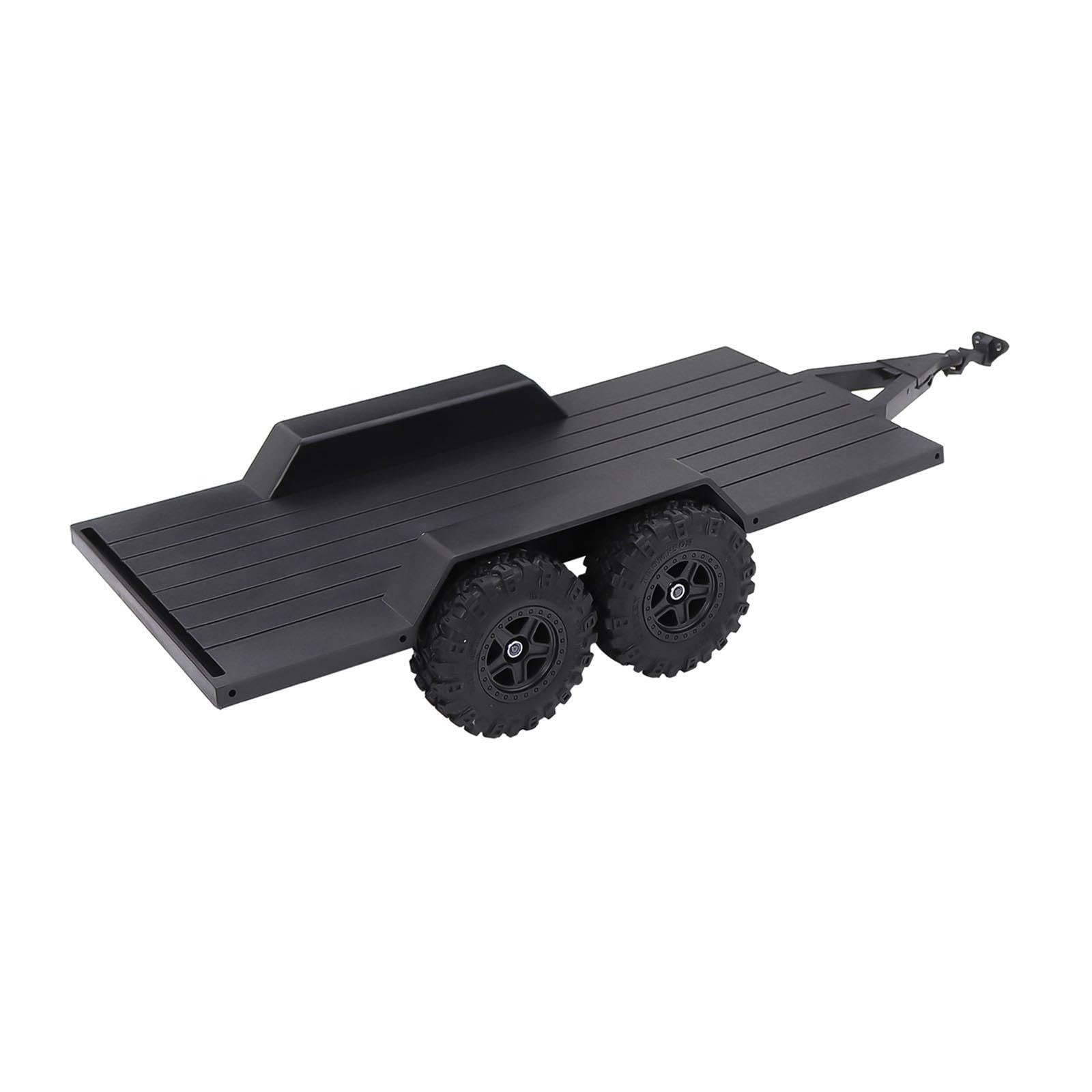 RC鉄道車両用 トレーラ 1/18 ラジコンカー専用 ヒッチかかわり合い式 引っ張ることトレーラ 荷台付き添い人 規摸佩び物 即物的なオフロード表現スタイル 黒いこと