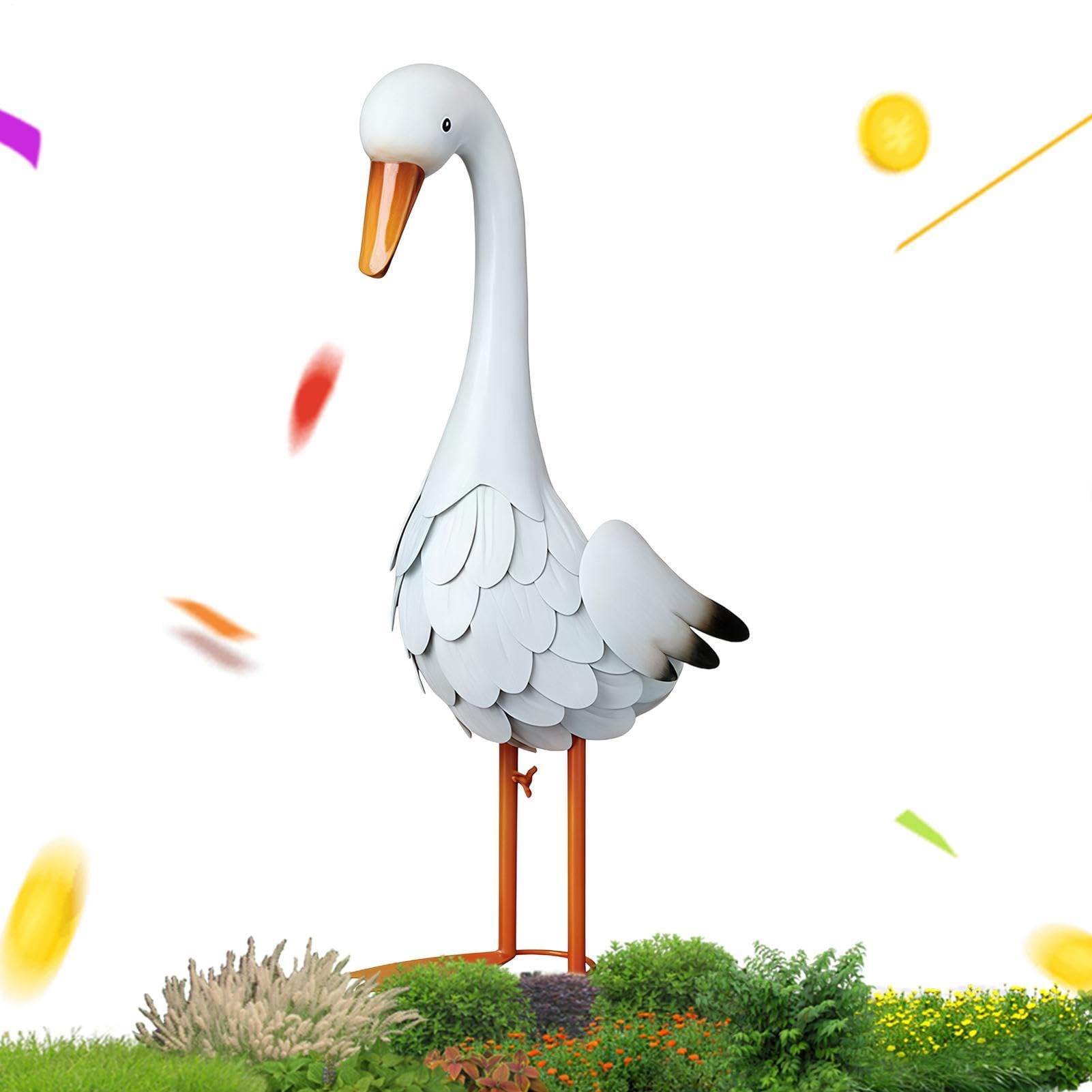 苑地オブジェ 鵝鳥 飾りつけ 金属元素製 アニマルオーナメント 室内装飾 庭 ガーデニング 雑貨 かざり付ける 苑地爪 今めかしい 部屋の入り口 部屋の入り口先 縁側 芝地 エントランス状態 家鴨 鳥