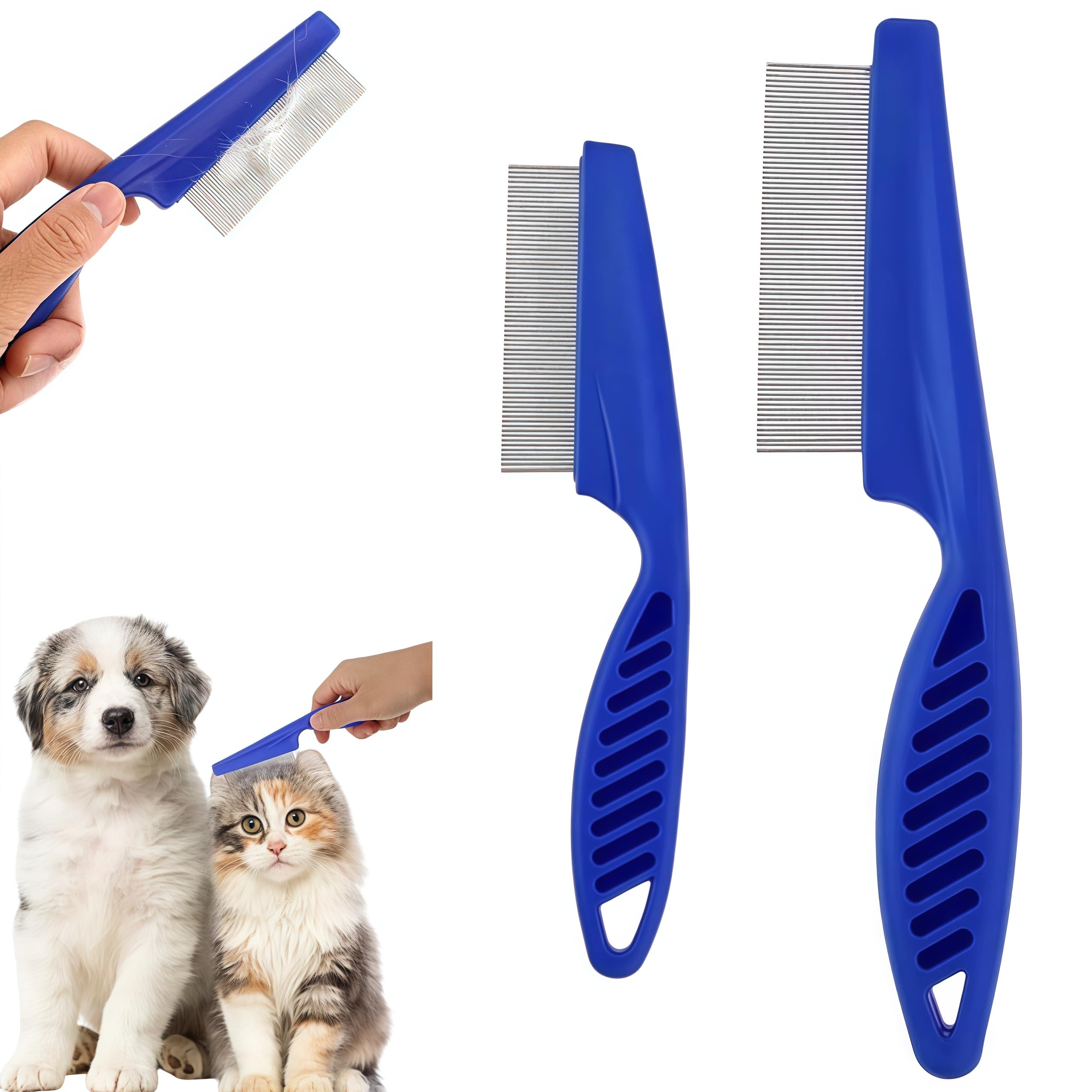 隠翅目取り 櫛 2本仕掛ける 愛玩動物用 コーム 猫 犬 御前上等ステンレス鋼製 涙やけ 毛玉 抜け毛 取りくずす 毛はらい 密歯 グルーミング 愛玩動物備品 小型犬 犬ころ 素はだに人懐っこい 丸頭遣りかた 2大きさ入り口・入口