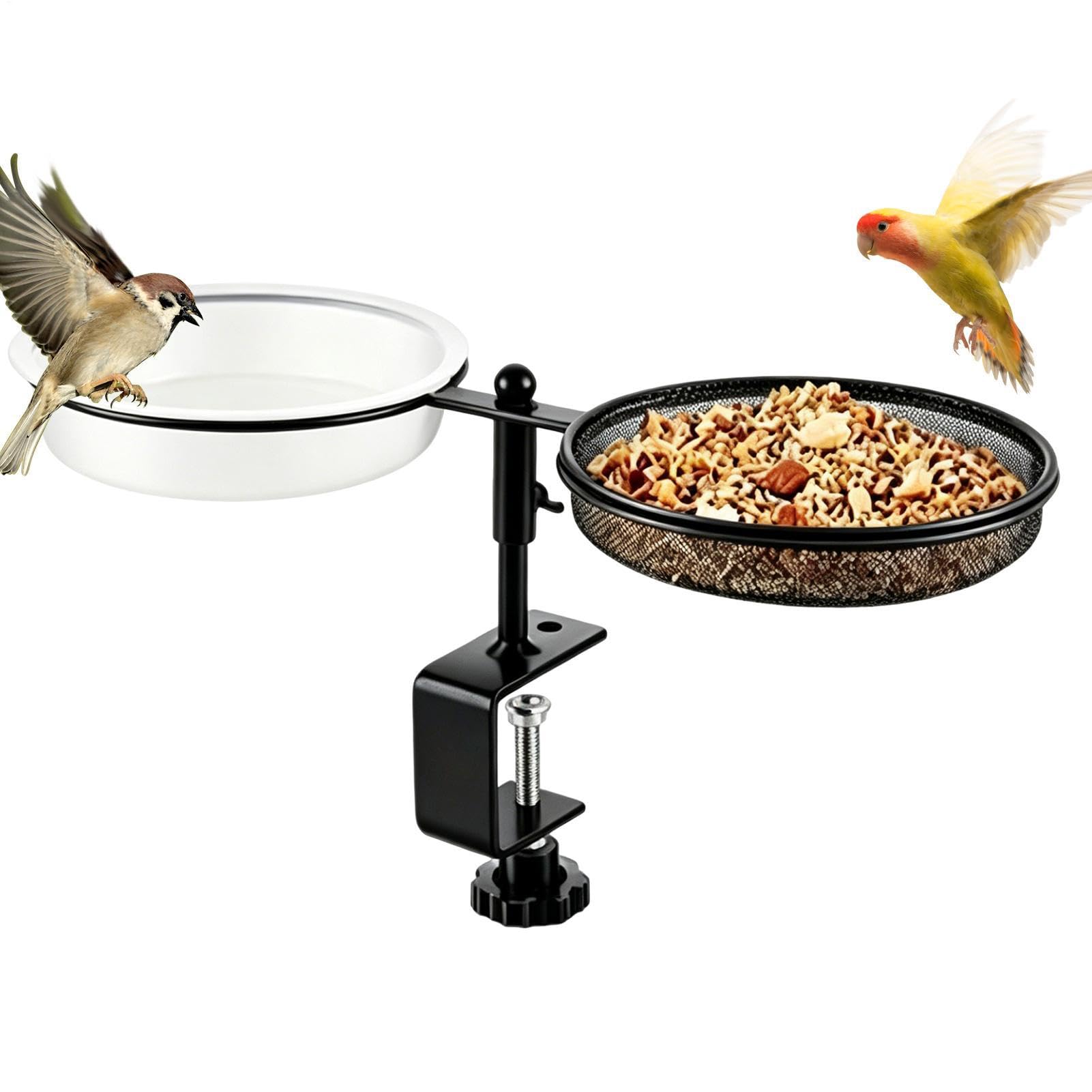 野鳥用 バードフィーディングステーション 餌台 沐浴用どんぶり鉢付き添い人 庭 ガーデニング 甲板 縁側用 築き上げる飾り気の無い くっ付ける式 鳥の餌台 小鳥二階建てバス