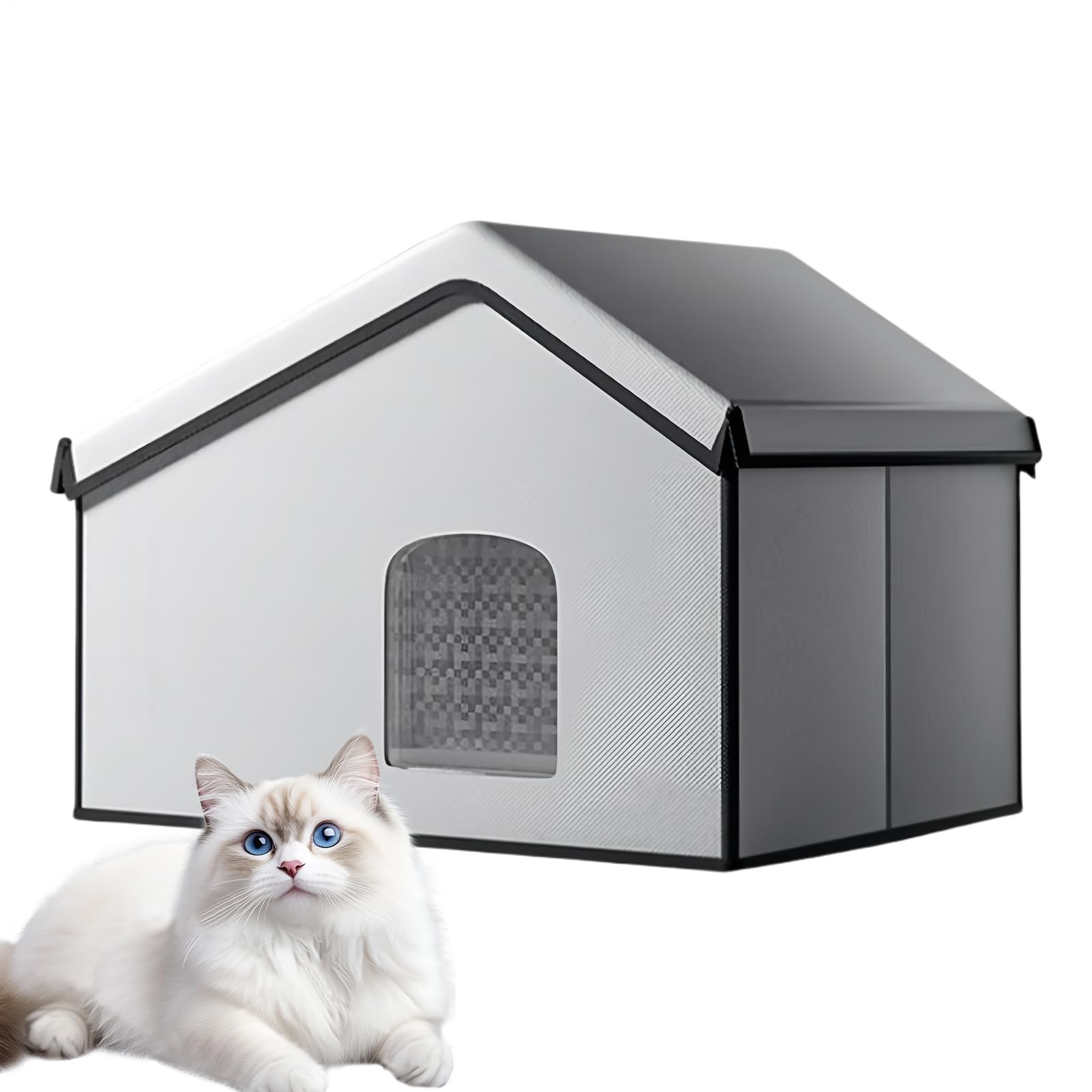 ペットハウス 猫用 冷感ハウス 保冷剤付き ペット用 クーラーハウス 屋外 室内 夏用 涼しい 快適 通気性 犬猫兼用 暑さ対策 熱中症対策 庭 玄関 バルコニー 簡単組立 洗える おしゃれ シンプル|ゆめのマルシェ企画