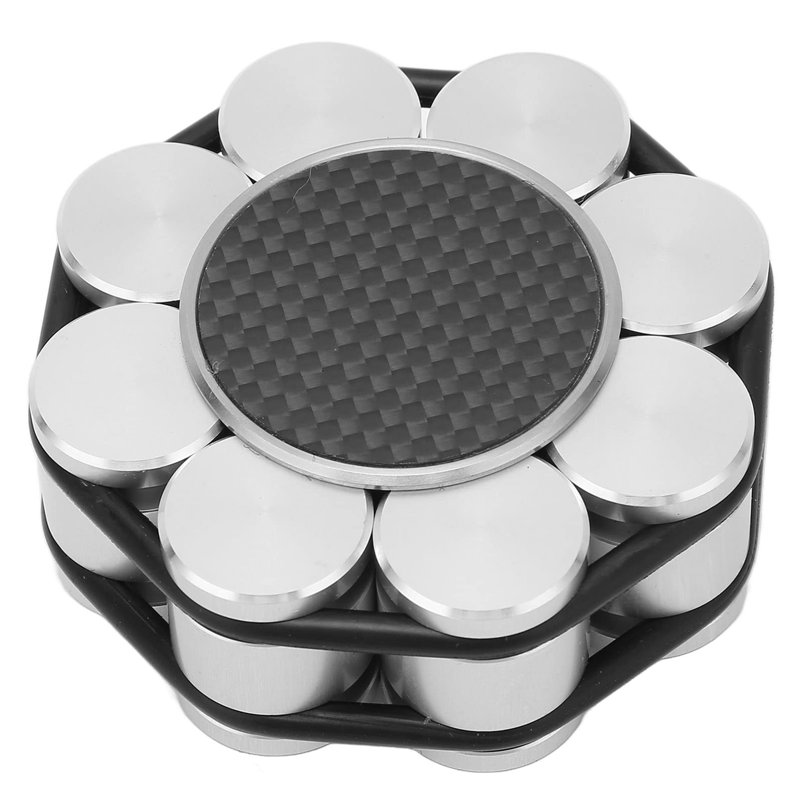 シリコン製底面で振動吸収機能を備えたレコード重量クランプターンテーブルディスクスタビライザー、航空機用アルミニウムとカーボンファイバー製のレコードクランプで音質向上|ゆめのマルシェ企画