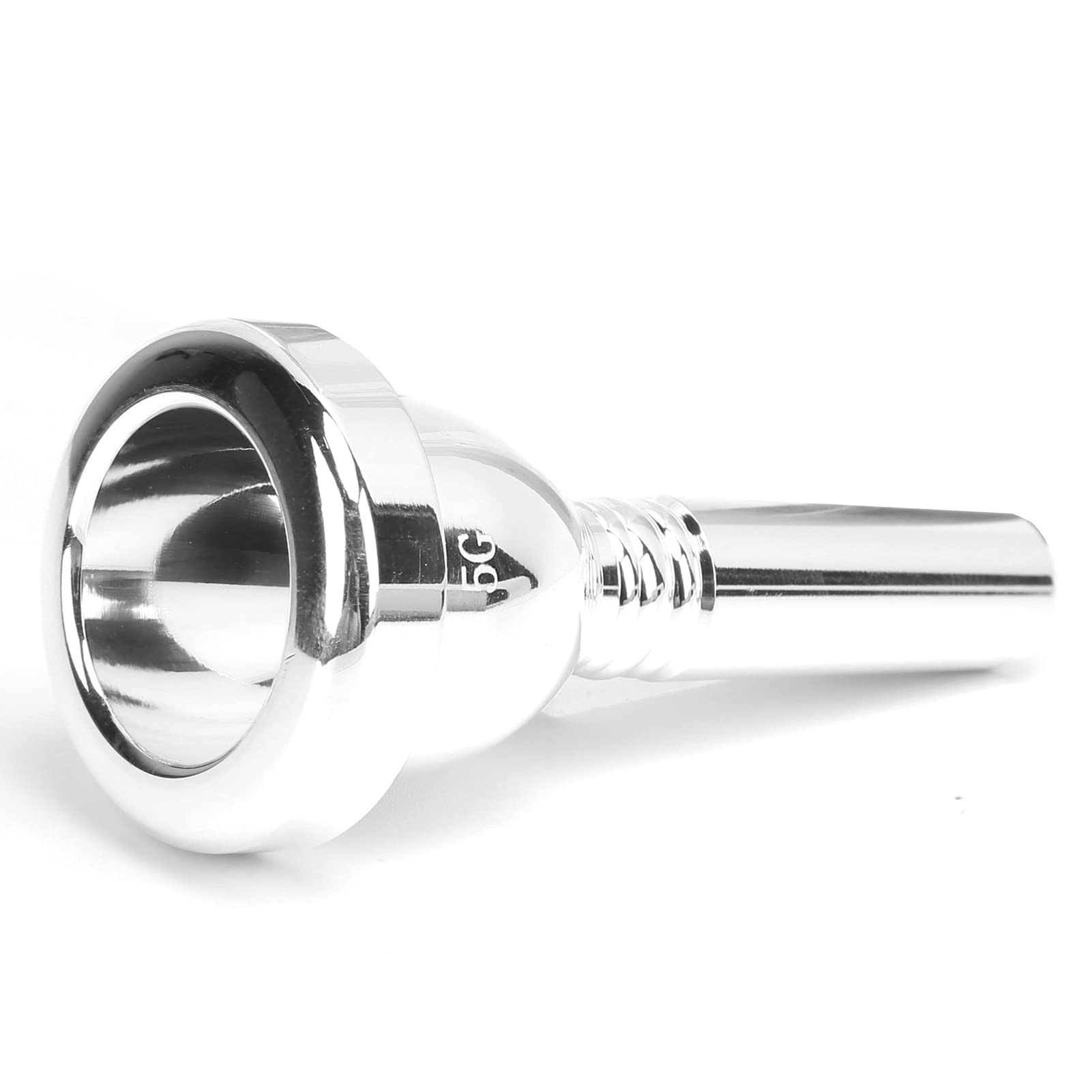 -03 トロンボーンマウスピース、テナーラージシャンク 5 マウスピース、シルバー - メッキ真鍮金属 12.7 交換アクセサリー、耐久性のあるテナートロンボーン用プロフェッショナルグレード - (銀)|ゆめのマルシェ企画