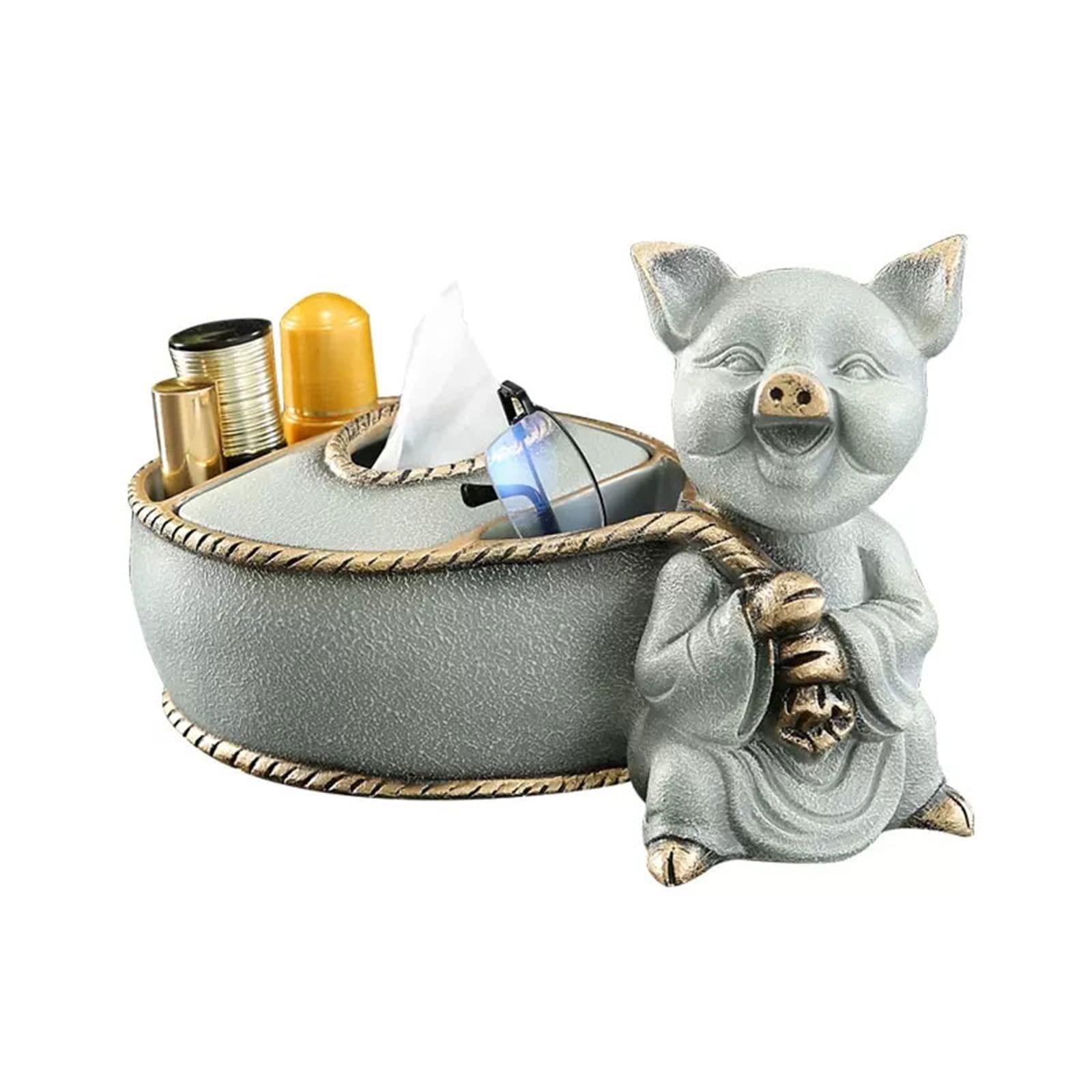 ティッシュボックスナプキンホルダー ティッシュボックスホルダー モダンレトロ 動物像 ティッシュ収納ボックス リビングルーム ベッドルーム オフィス デスクトップ装飾 ティッシュボックスカバー ティッシュホルダー ( : )｜ゆめのマルシェ企画