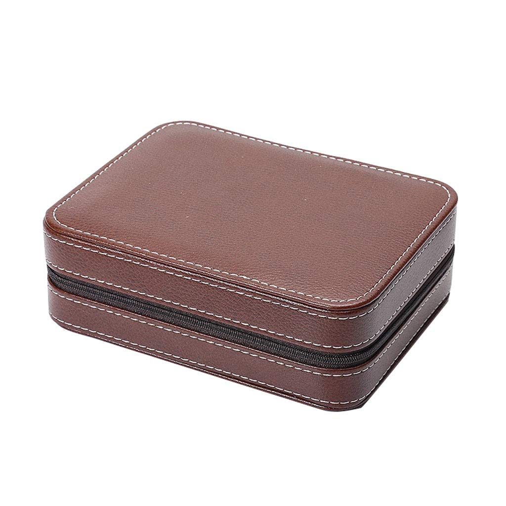 腕時計収納ボックス ポータブルジッパーウォッチケース ウォッチボックス ウォッチ収納ボックス ウォッチボックス 2/4/8/ 腕時計スロット レザー トラベルケース ギフトディスプレイ 収納 時計ディスプレイ 収納-ブラウン(4)｜ゆめのマルシェ企画