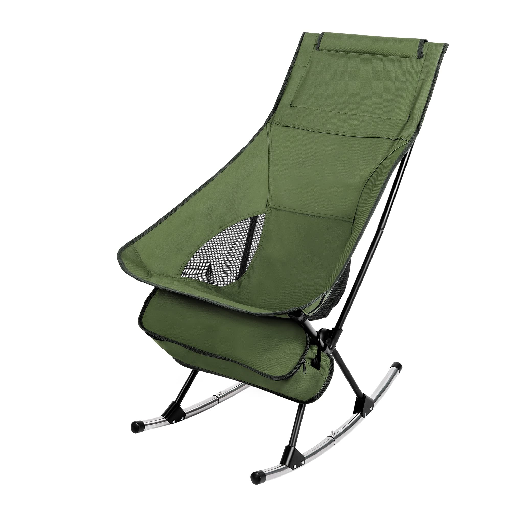 ロッキングキャンプチェア 大人用 コンパクト ハイバック 折りたたみ式キャンプチェア 取り外し可能なロッキングフット付き ポータブル ロッキングチェア ピクニック ビーチ 芝生用, 0012｜ゆめのマルシェ企画