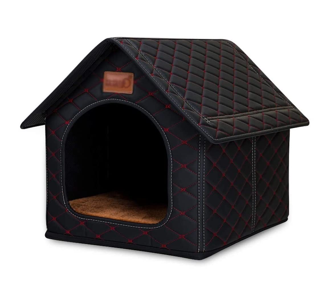 ペットニッチ 大型ペットベッド犬猫ハウス洞窟快適な犬小屋マットペット子犬冬夏折りたたみ猫ペットの巣供給 室内用ペットハウス(,35*30*34)|ゆめのマルシェ企画