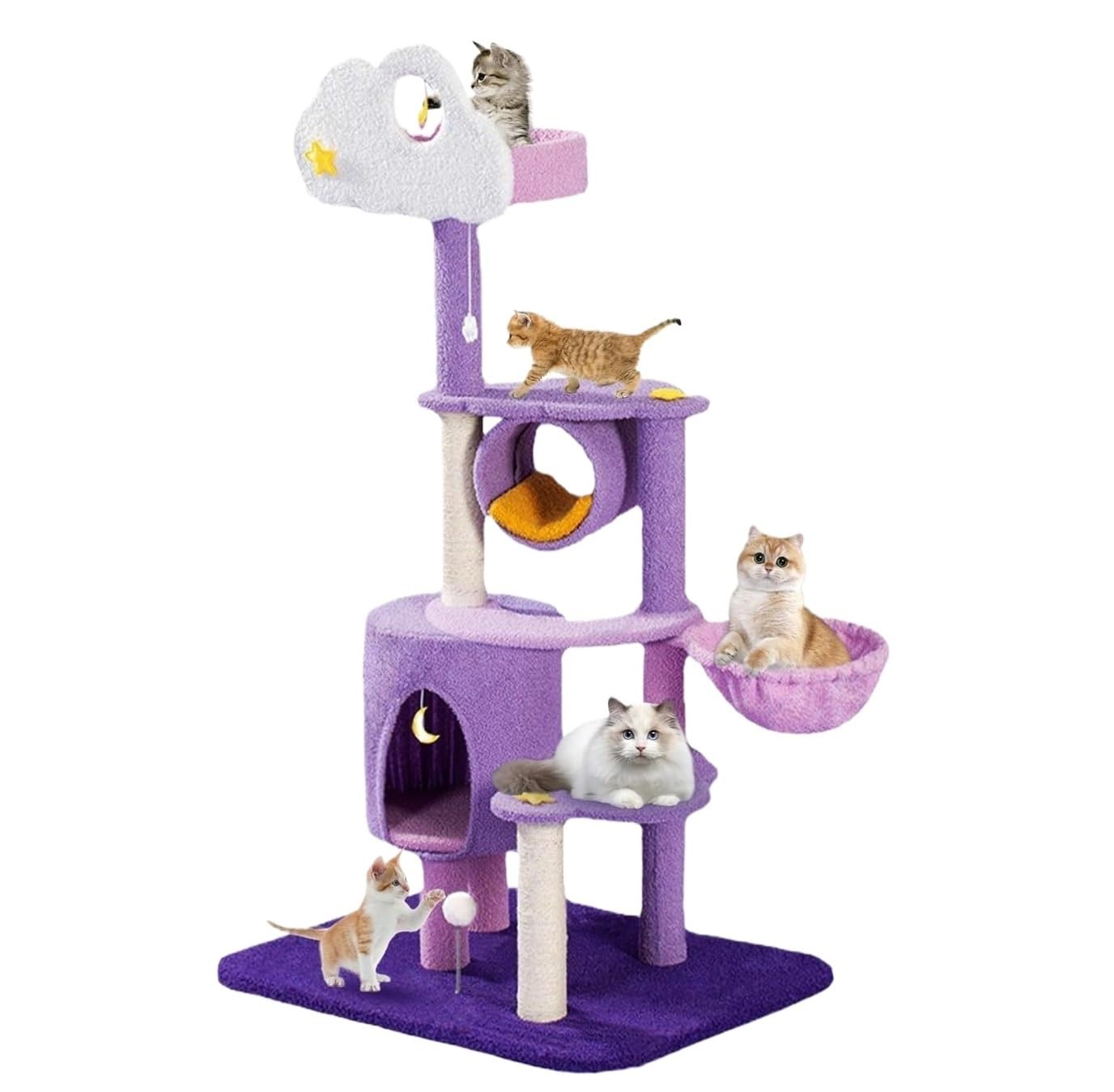 キャットクライミングフレーム キャットツリータワー 猫のおもちゃ 屋内猫用 キャットツリー 猫爪とぎポスト&;ハンモック付き 室内用キャットツリー(60*48*150)｜ゆめのマルシェ企画