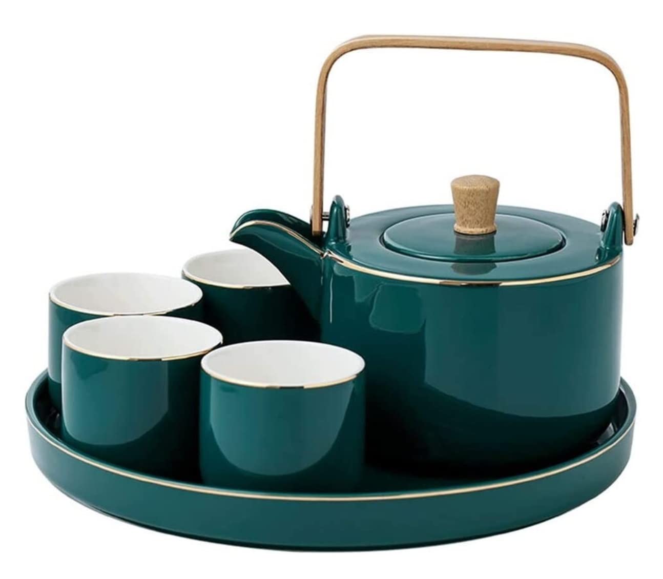 ティーセット コーヒーカップ セット 6ピースティーセット中国ヴィンテージ磁器ティーポット&4ティーカップ&ティートレイコーヒーティーポットケトルコーヒーカップセットティーカップセット ティーポットとカップセット|ゆめのマルシェ企画