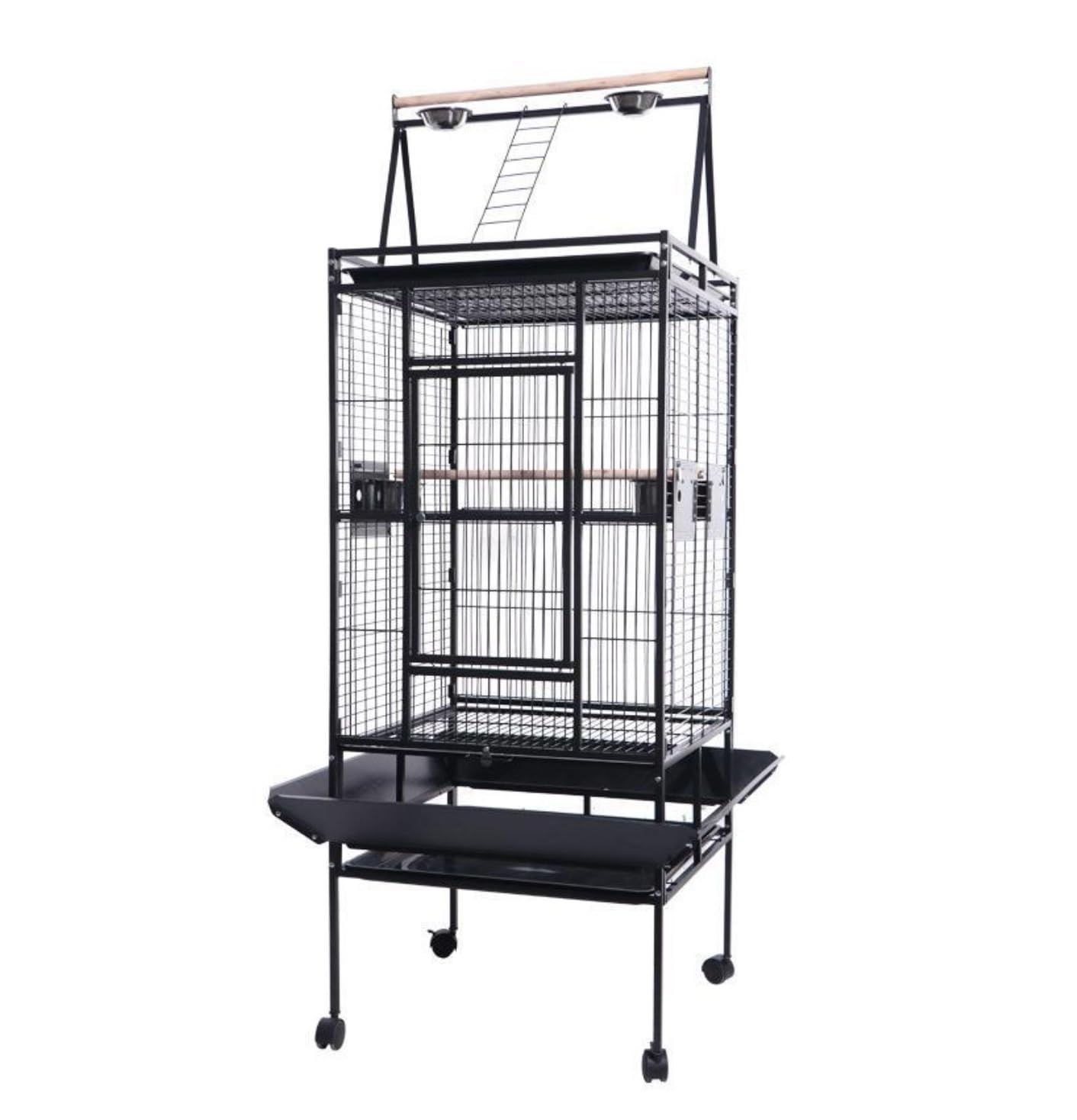 鳥かご オカメインコ用ローリングスタンド付き大型オウム鳥かご（小・中） 装飾用の小屋｜ゆめのマルシェ企画