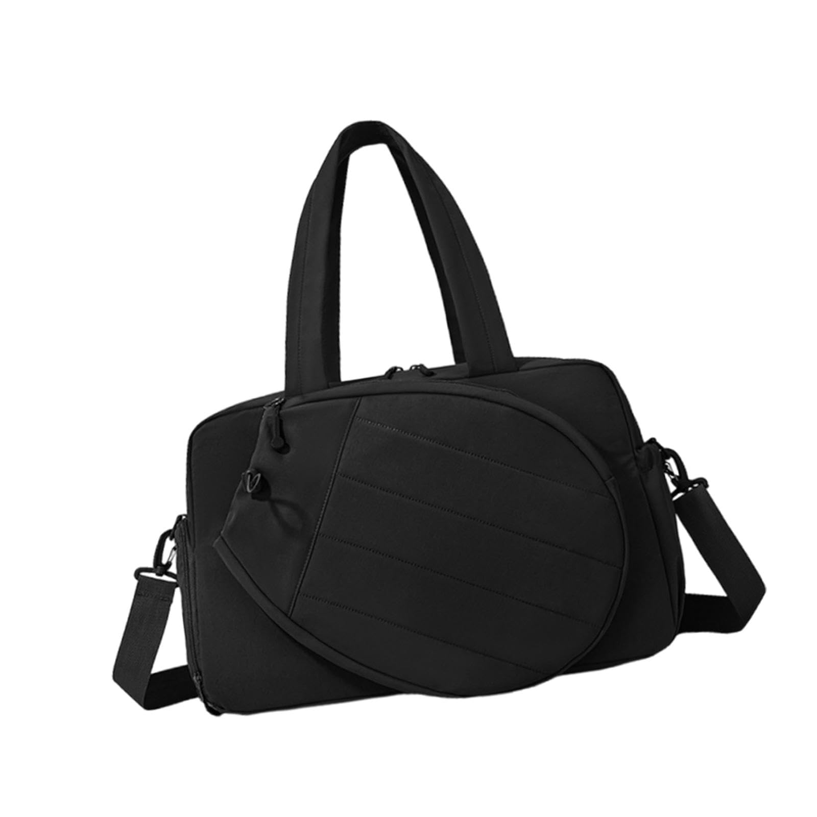 [] テニスバッグ レディース テニスラケットバッグ ジムバッグ シューズコンパートメント ショルダーバッグ コンパートメント ジム旅行ギフトに最適, 黒｜ゆめのマルシェ企画