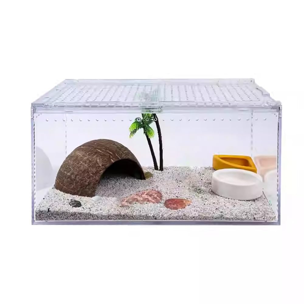 爬虫類飼育箱 透明アクリル飼料箱 飼育ケース 両生類通気性 爬虫類 ケージ ヤモリ トカゲ 蜘蛛 サソリ カメ ハリネズミ ヘビ カエル 小型ヘビなど爬虫類・疔用 ケージ(30*20*15)|ゆめのマルシェ企画