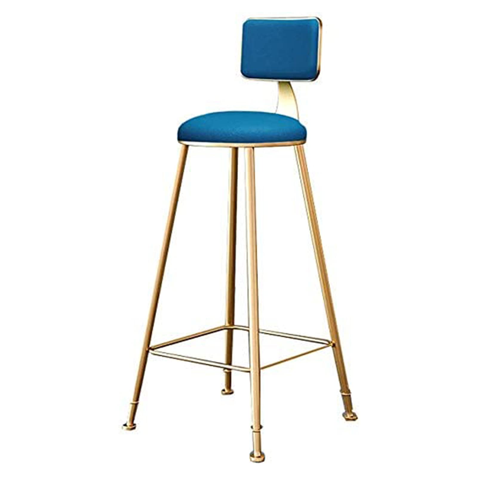 バーチェアパブバーの高さバースツールチェアシートバックレストと金属脚のバースツール/青/75｜ゆめのマルシェ企画