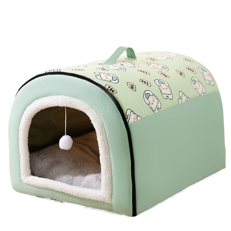 ペットベッド 冬用 ペットハウス 猫 ドーム型 犬ベッド 小中型犬 猫ベッド 洗える ョン付き 犬小屋 屋根付き 可愛い 滑り止め ぐっすり眠れる 猫犬用 快適 保温 寒さ対策 ふわふわ クッション付き (,40*35*35)|ゆめのマルシェ企画