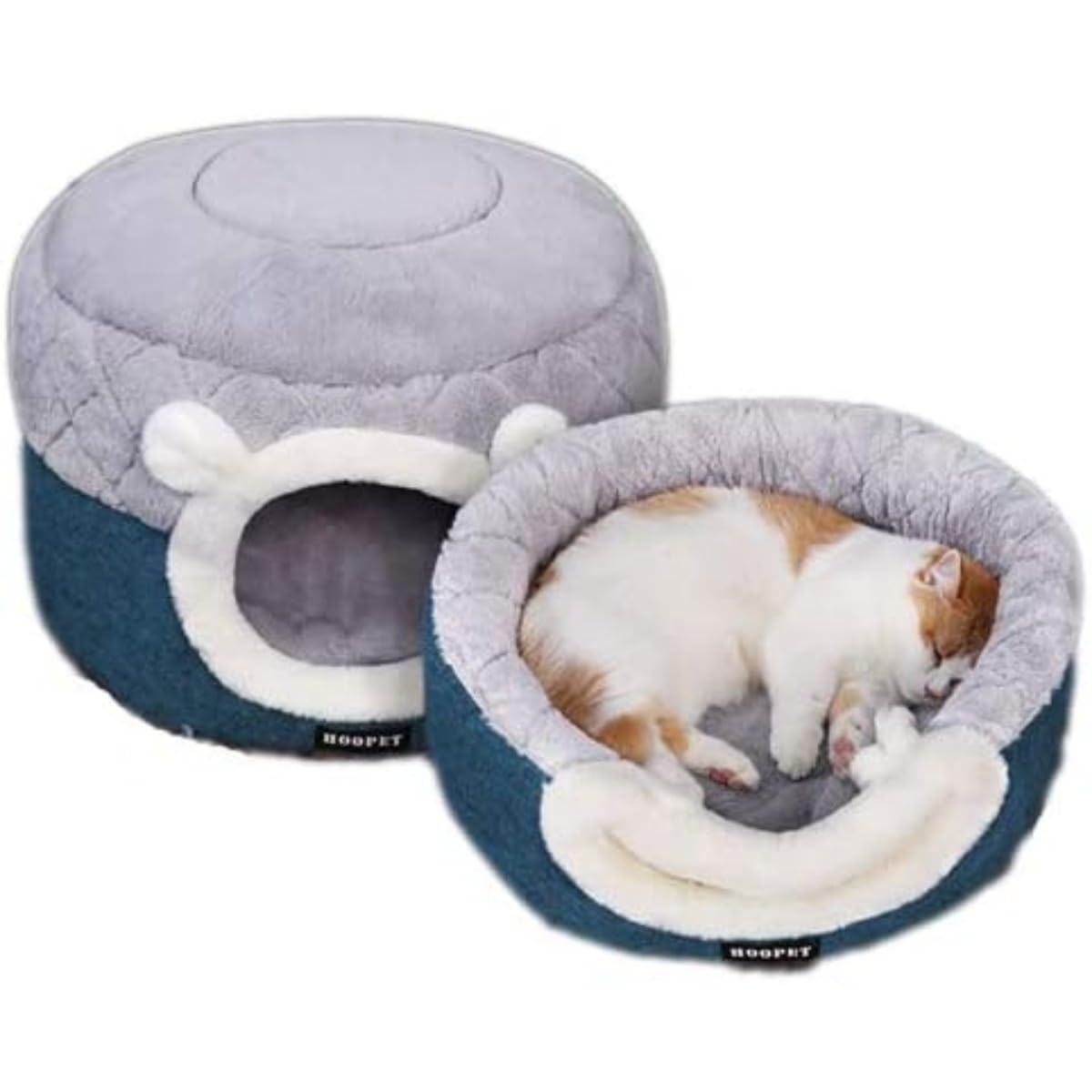ペットベッド兼用ハウス冬の暖かい猫犬小屋取り外し可能なドーム型ペットソファーベッド小型犬猫共通 (グレーブルー,:50*50*36)｜ゆめのマルシェ企画